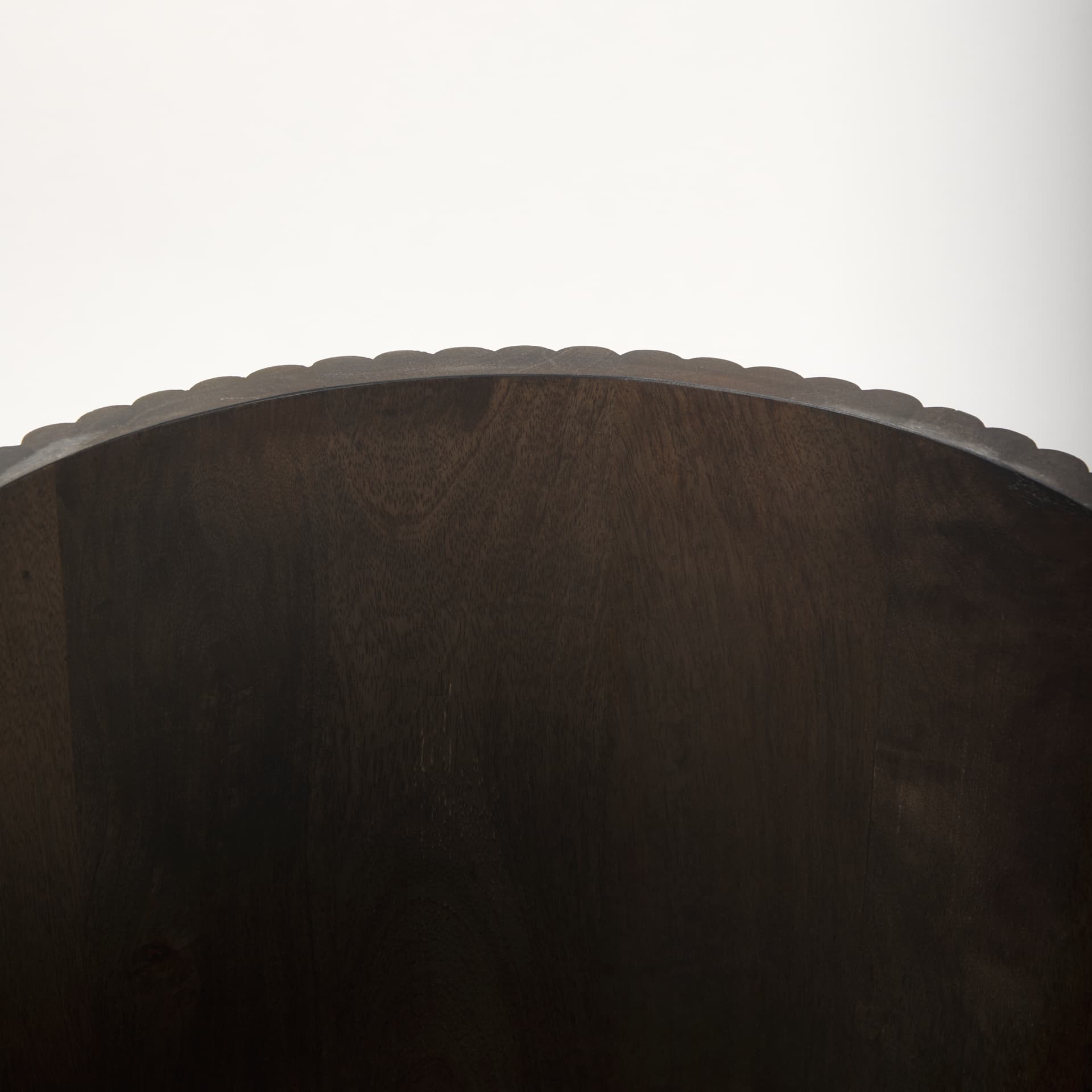Terra 18L x 18W x 22H Dark Brown Wood Fluted Round Side Table — product photograph