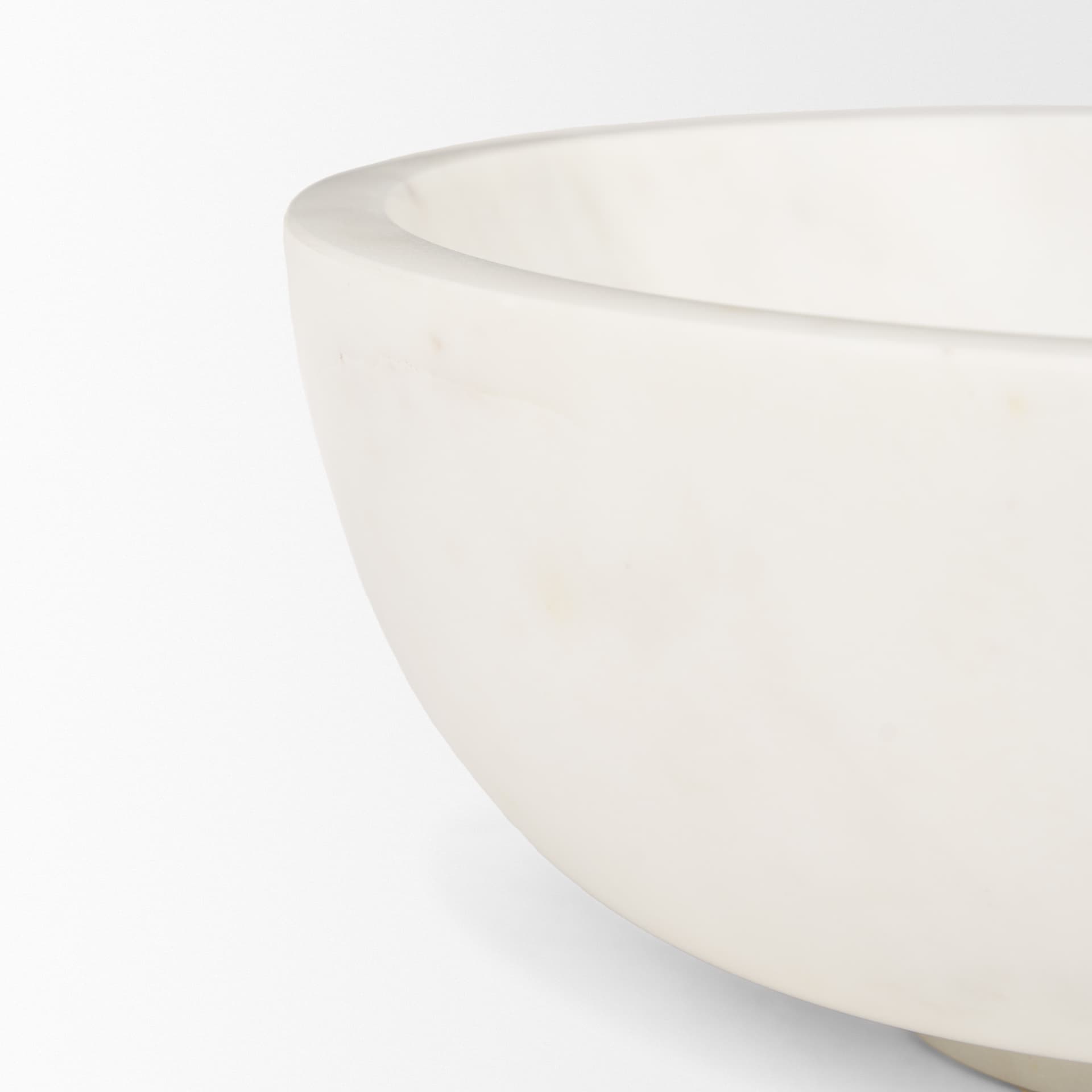 Katora Large Premium Solid White Marble Bowl — product photograph