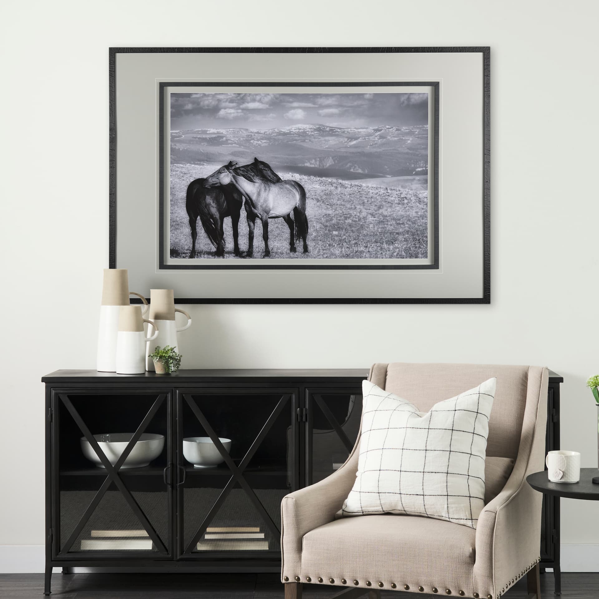 Babies on Board by Mercana Studio a Framed Photo Art Print Matted under Glass — in a styled room