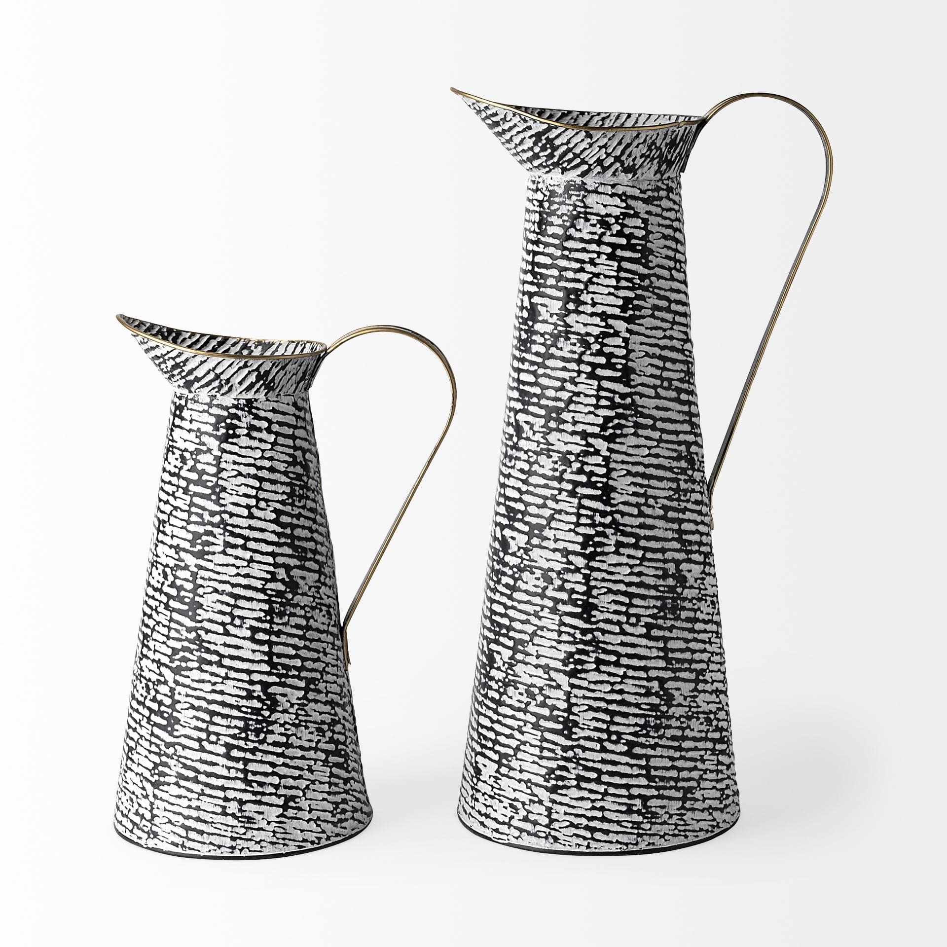 Colette Large Black/White Patterned Vase — product photograph