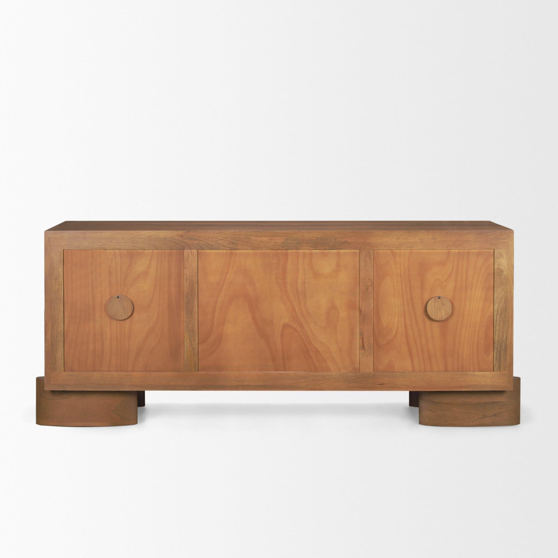 Jonan Medium Brown Wood w/ Dark Aged Brass 2 Door 3 Drawer Sideboard — product photograph