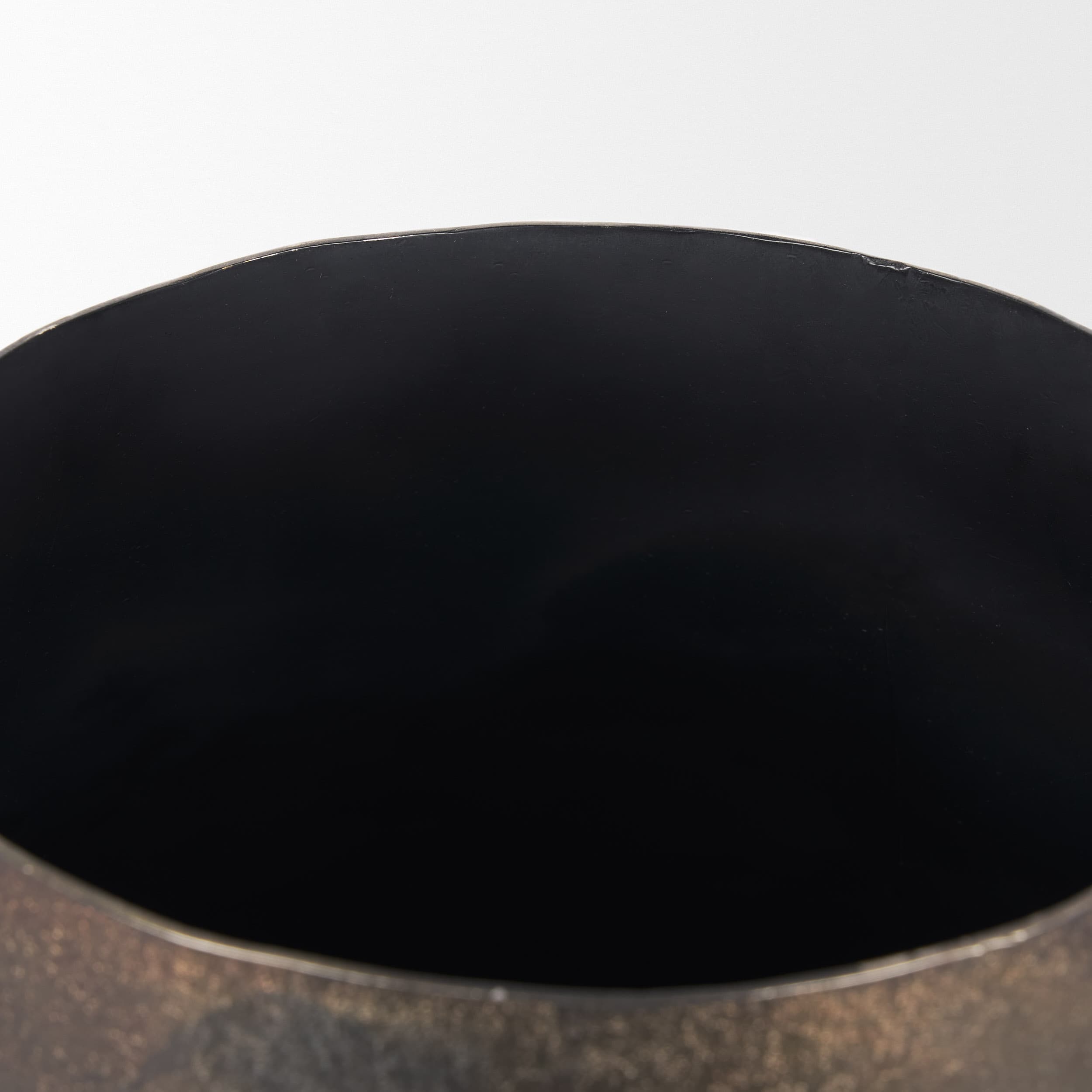 Quade Large Textured Gold Metal Planter — product photograph