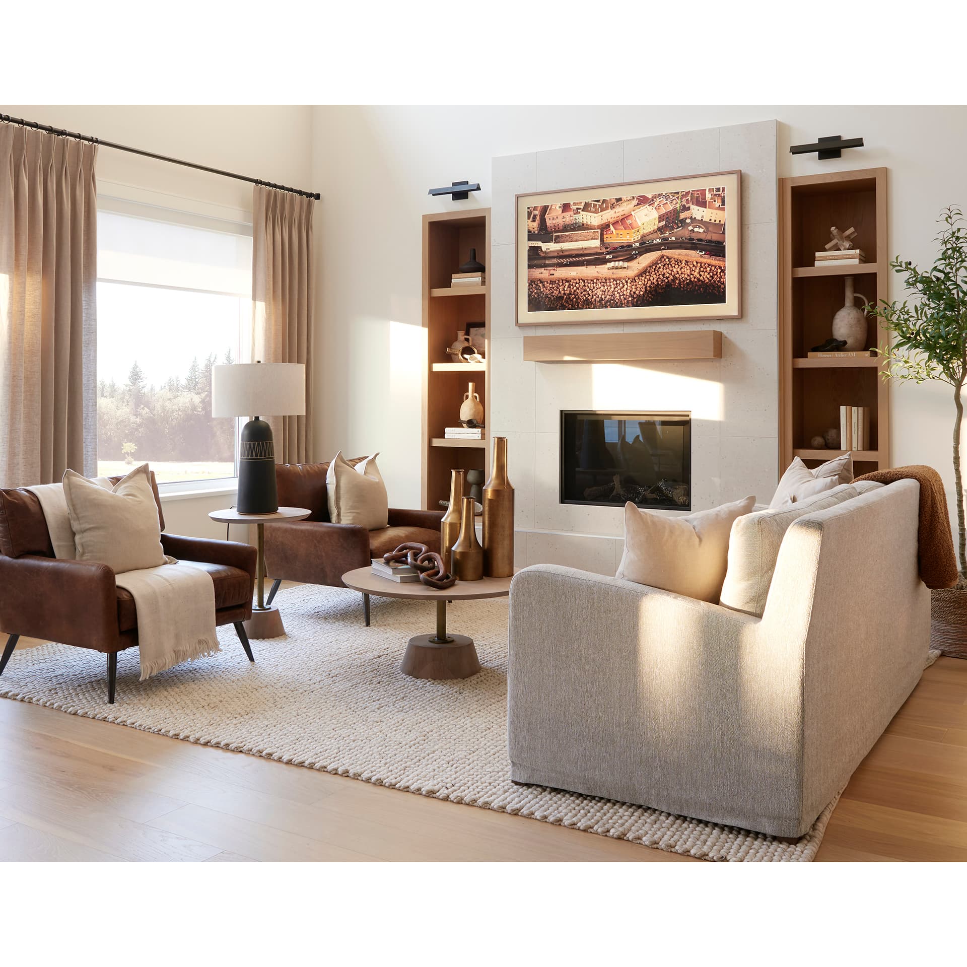 Denly II 92.5W Frost Gray Slipcover Three Seater Sofa — product photograph