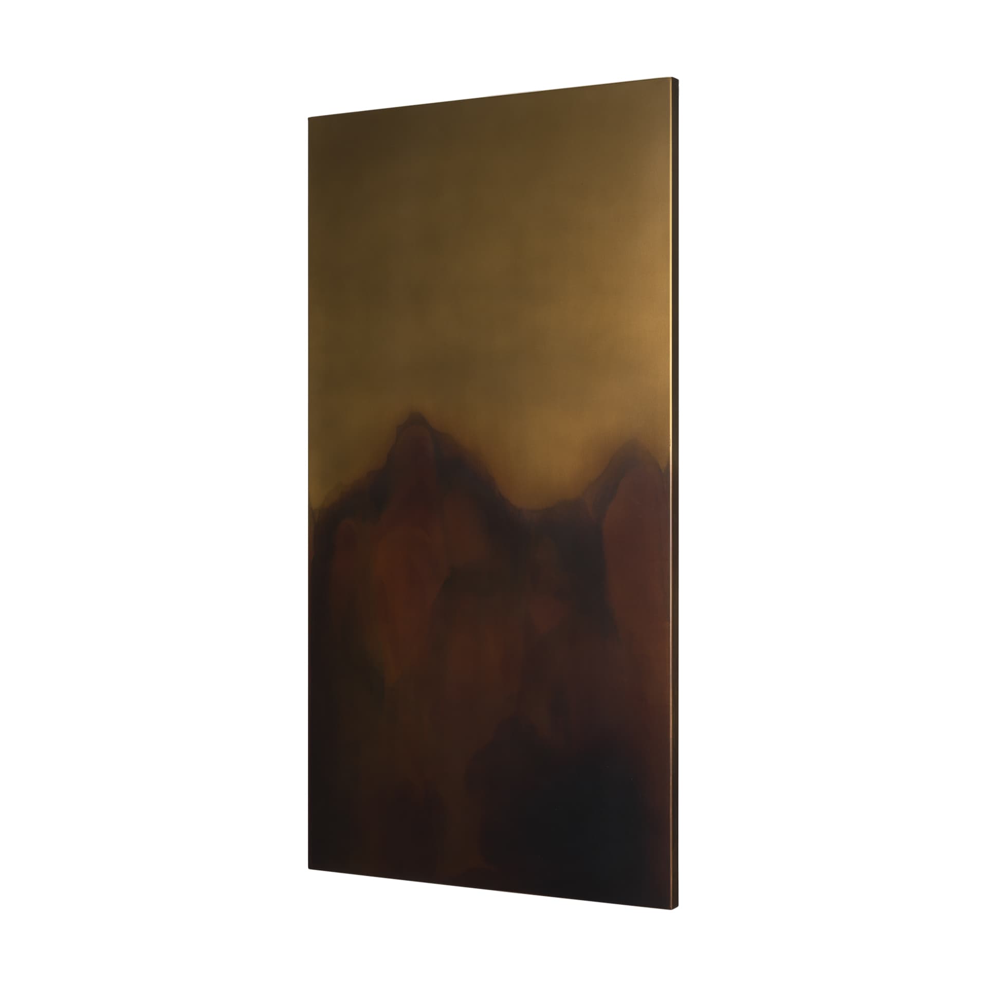 Rios Gold and Red Painted w/ Acid Wash Metal Wall Art — product photograph