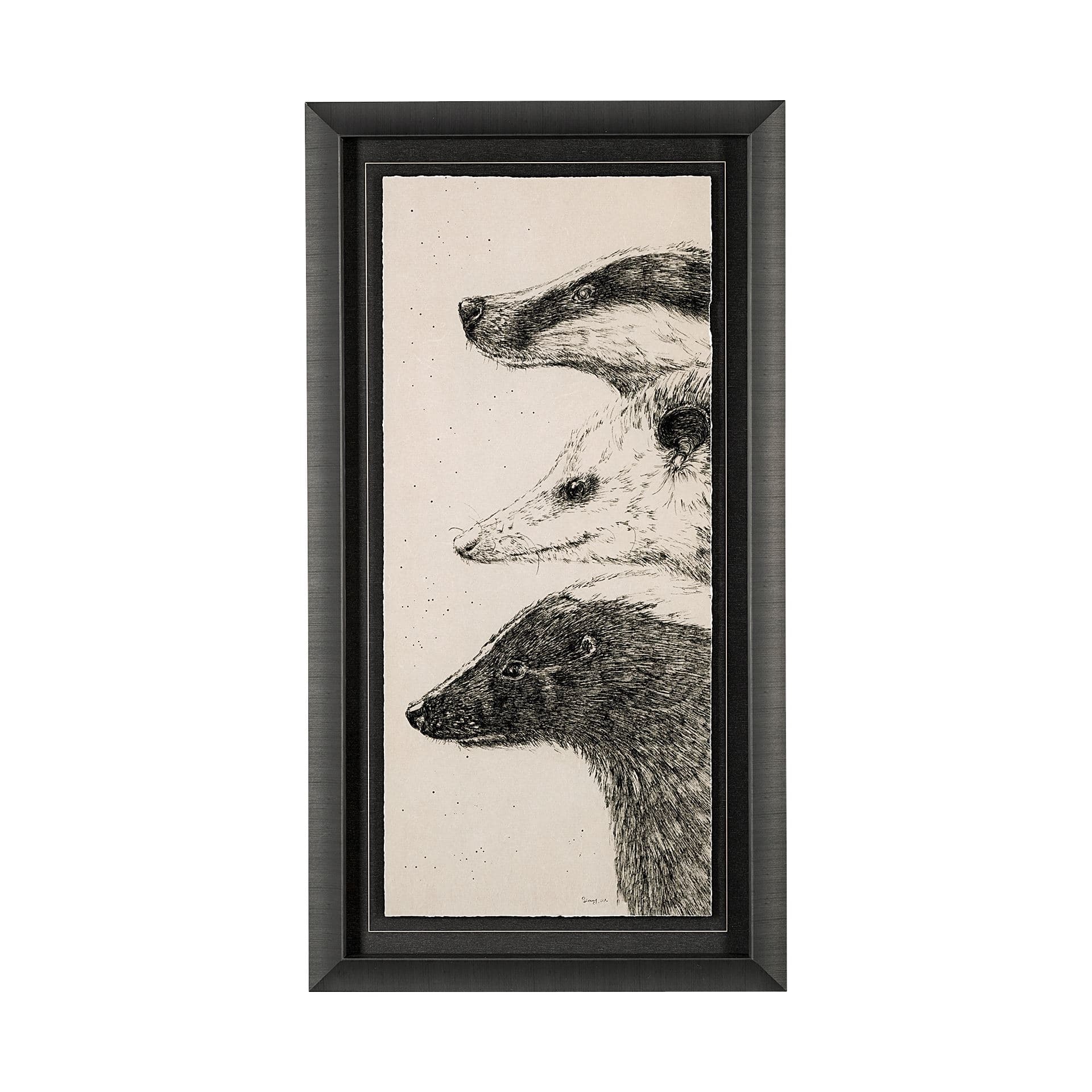 Three is a Crowd I by Mercana Studio a Hand Embellished Textured Framed Art Print Matted under Glass — product photograph