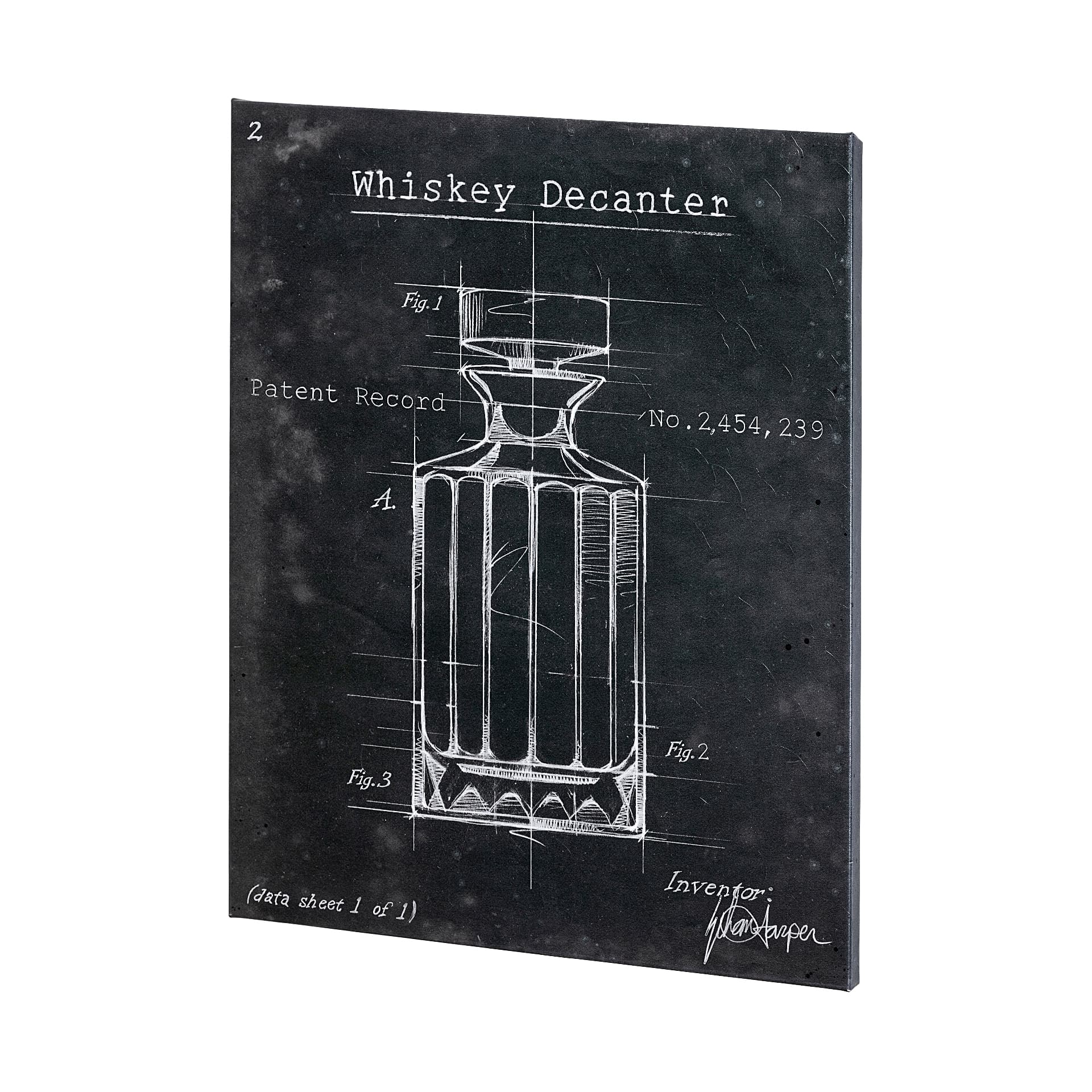 Barware Blueprint VII by Mercana Studio a Hand Embellished Textured Canvas — product photograph