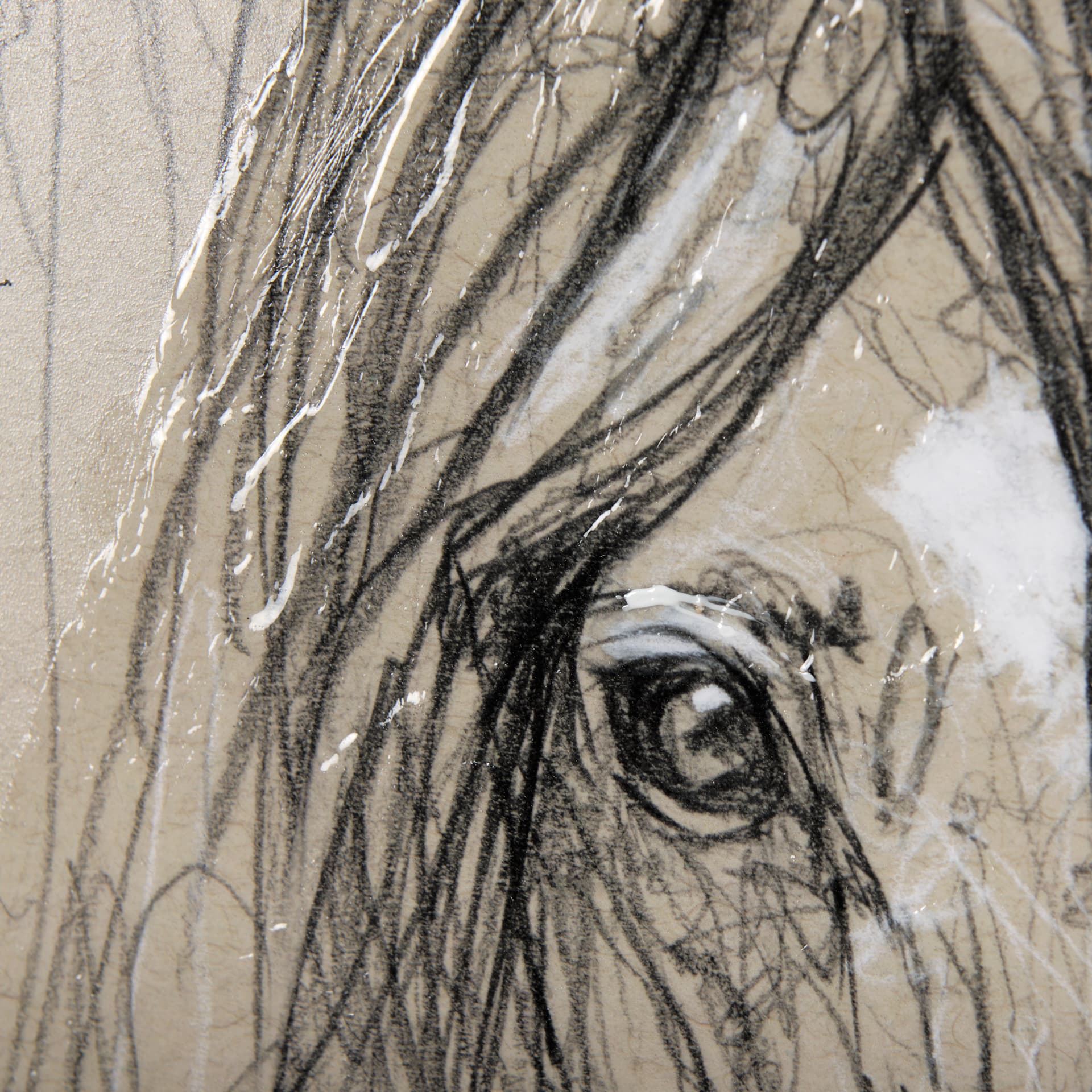 Sketch of Animal VII (Horse) by Mercana Studio a Hand Embellished Textured Framed Art Print — product photograph