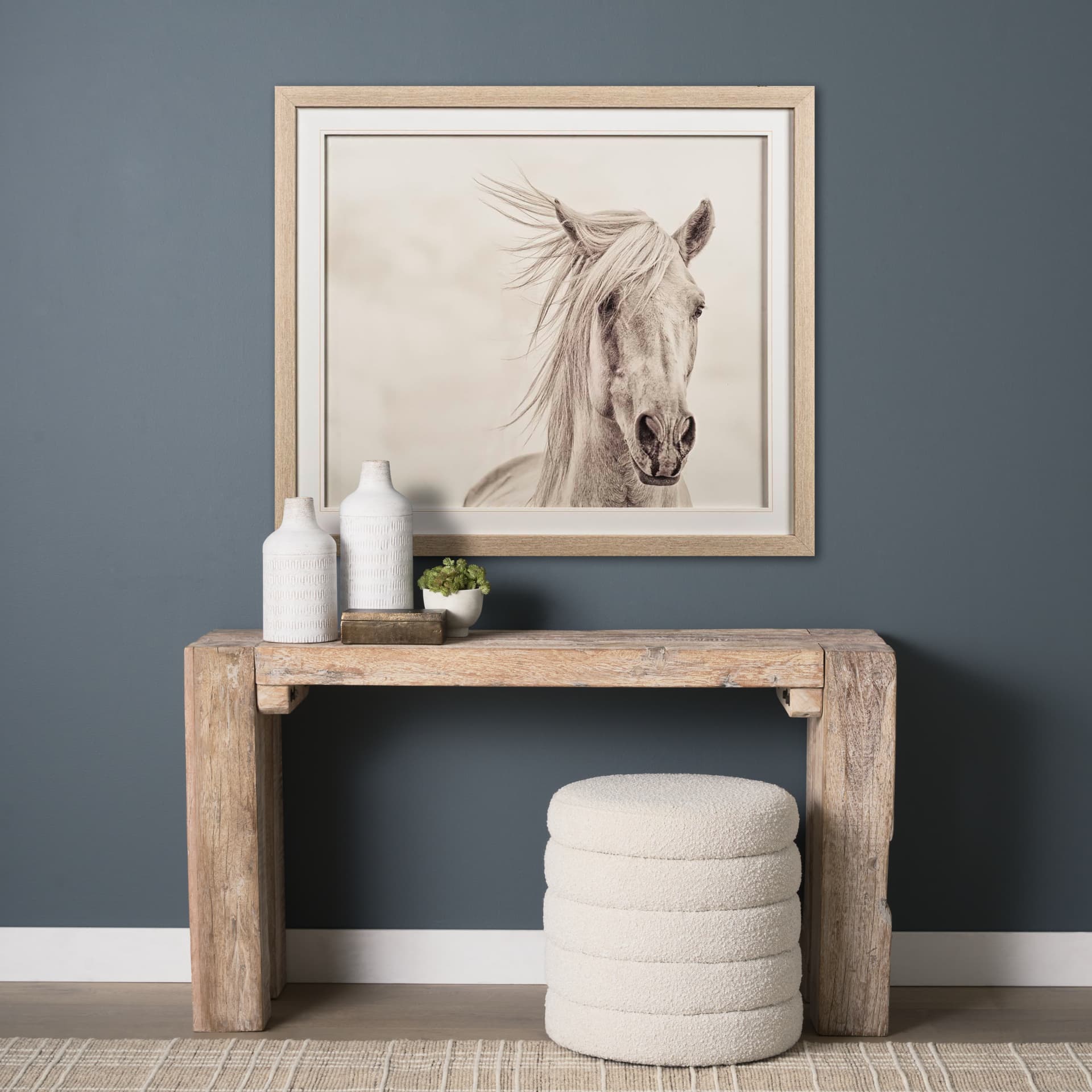 Custom Wind Blown Mane I (MC) by PHBurchett a Framed Photo Art Print Matted under Glass — in a styled room