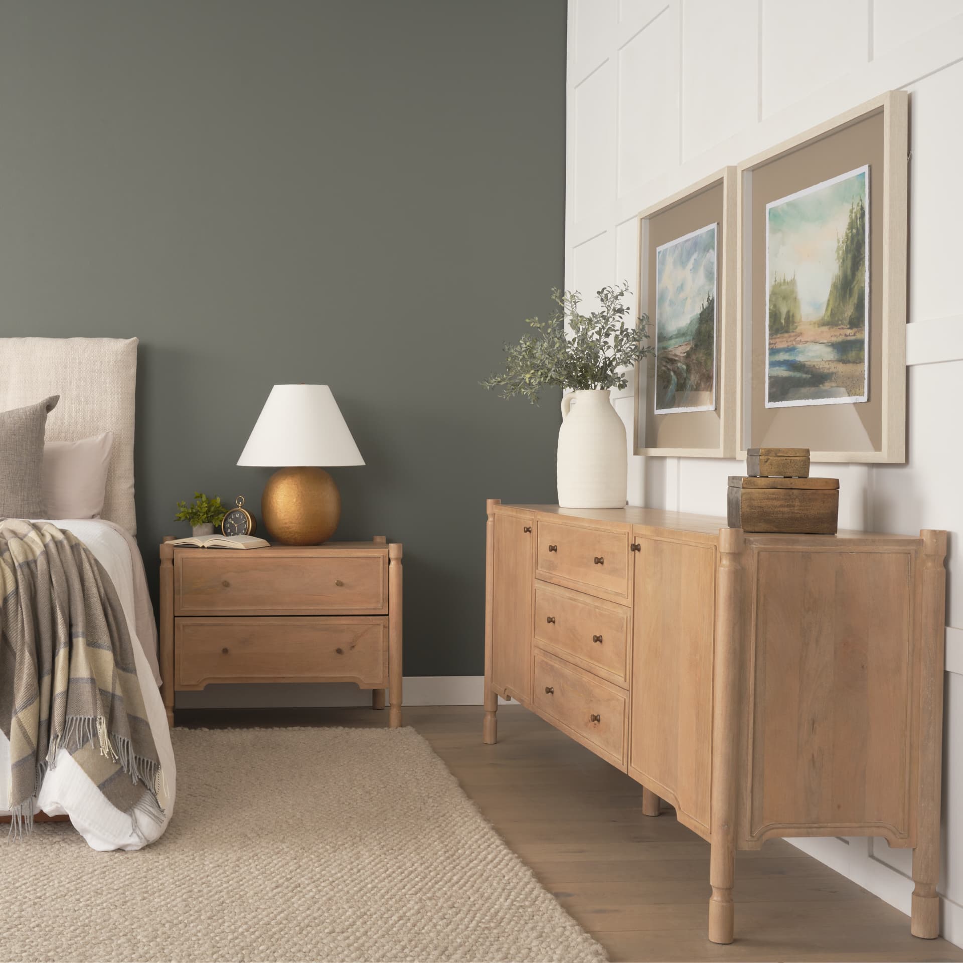 Phil Light Brown Wood 2 Door 3 Drawer Closed Sideboard — product photograph