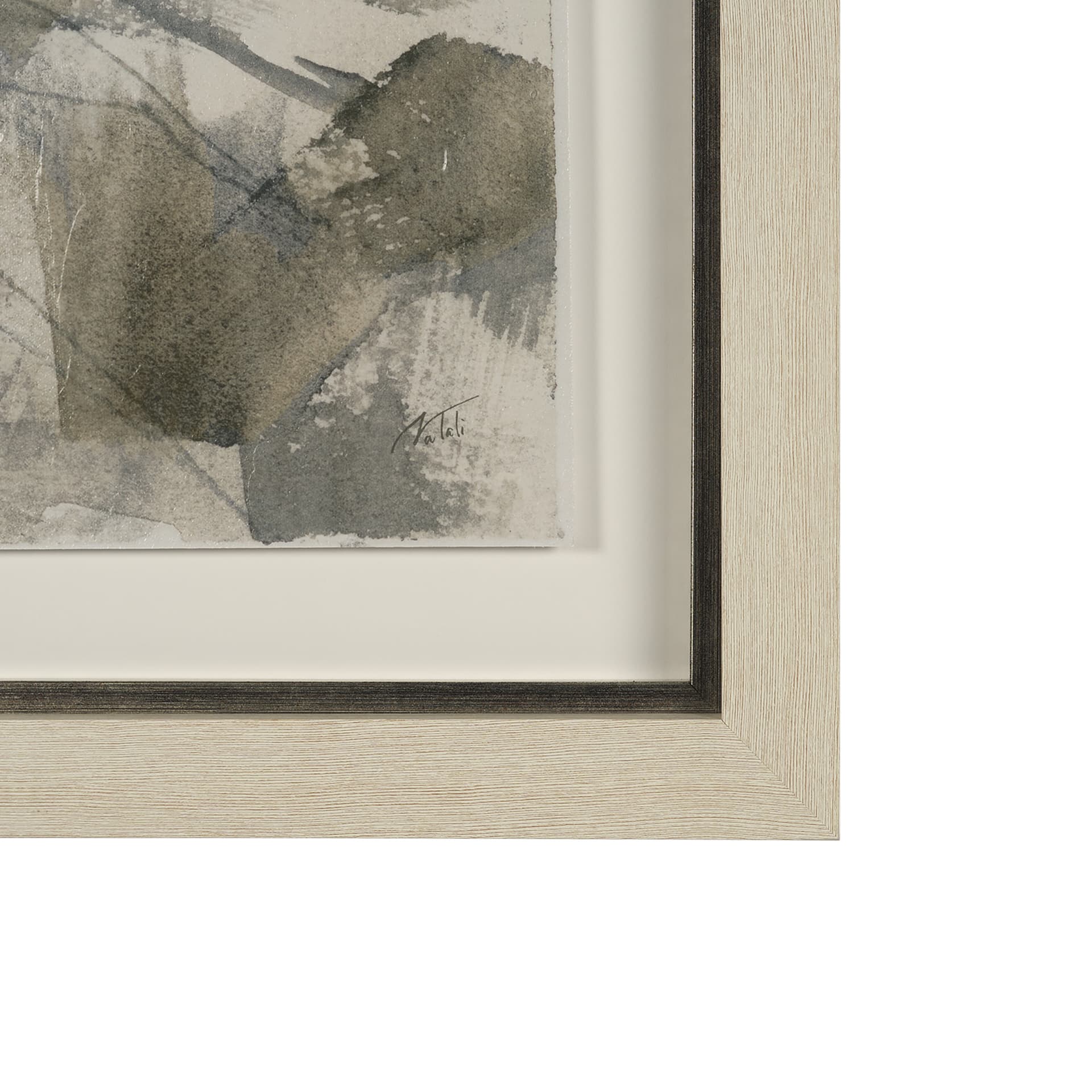 Deer Trail II by Mercana Studio Hand Embelished Textured Framed Artwork Matted under Glass — product photograph