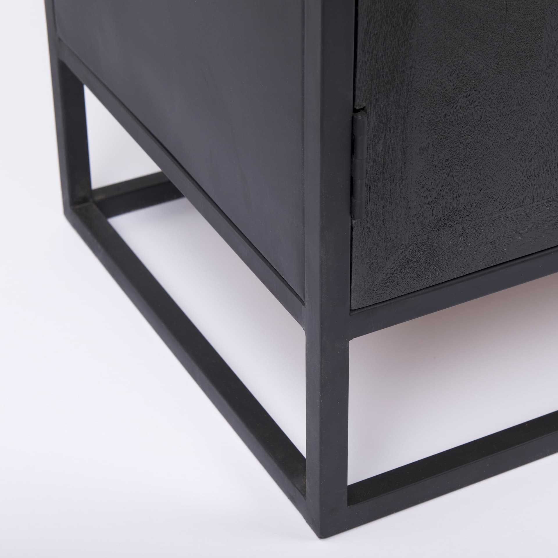 Sloan 40.0W Black Wood W/Black Metal Frame Accent Cabinet — product photograph