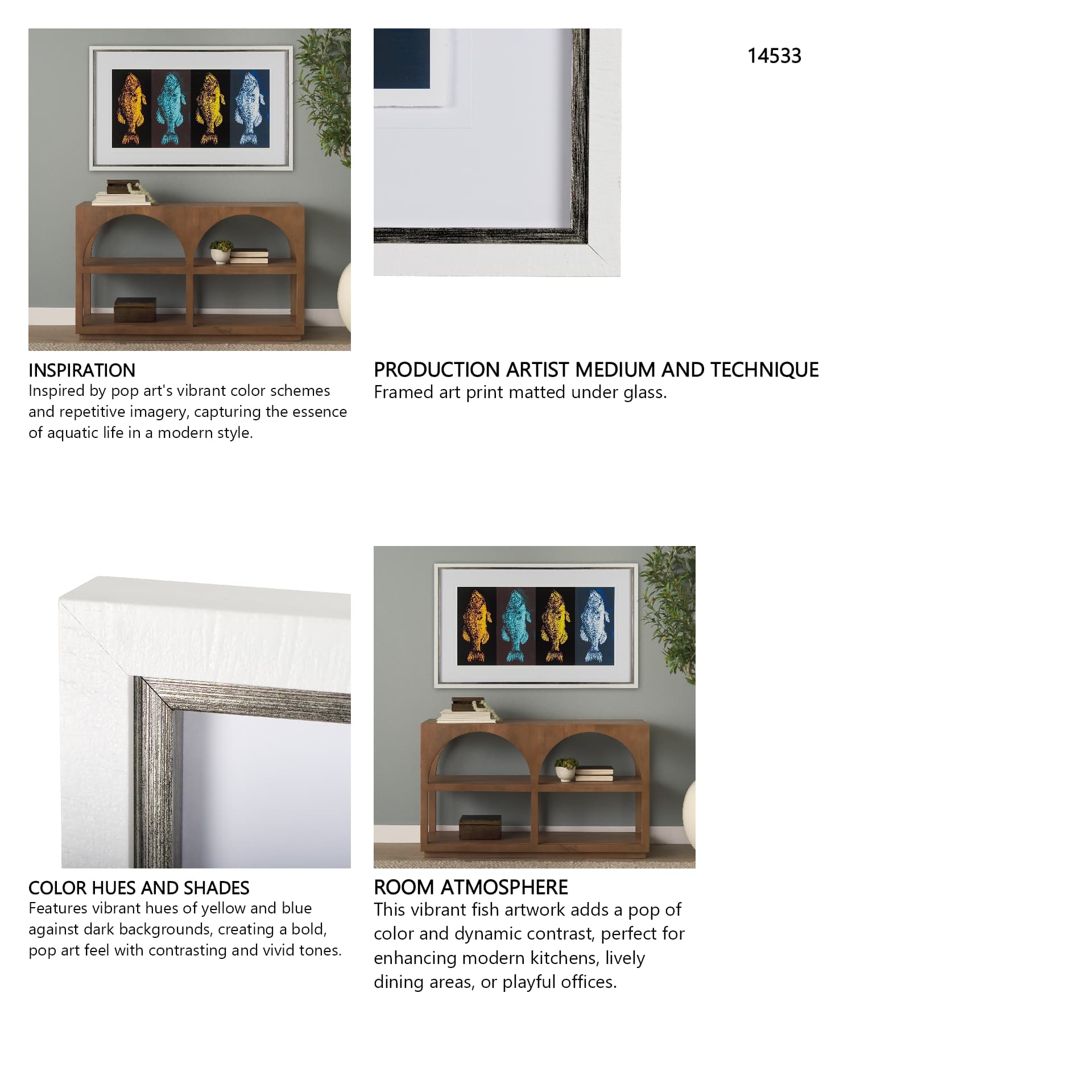 Largemouth Bass Print 4 in 1 by Simeng a Framed Art Print Matted under Glass — in a styled room