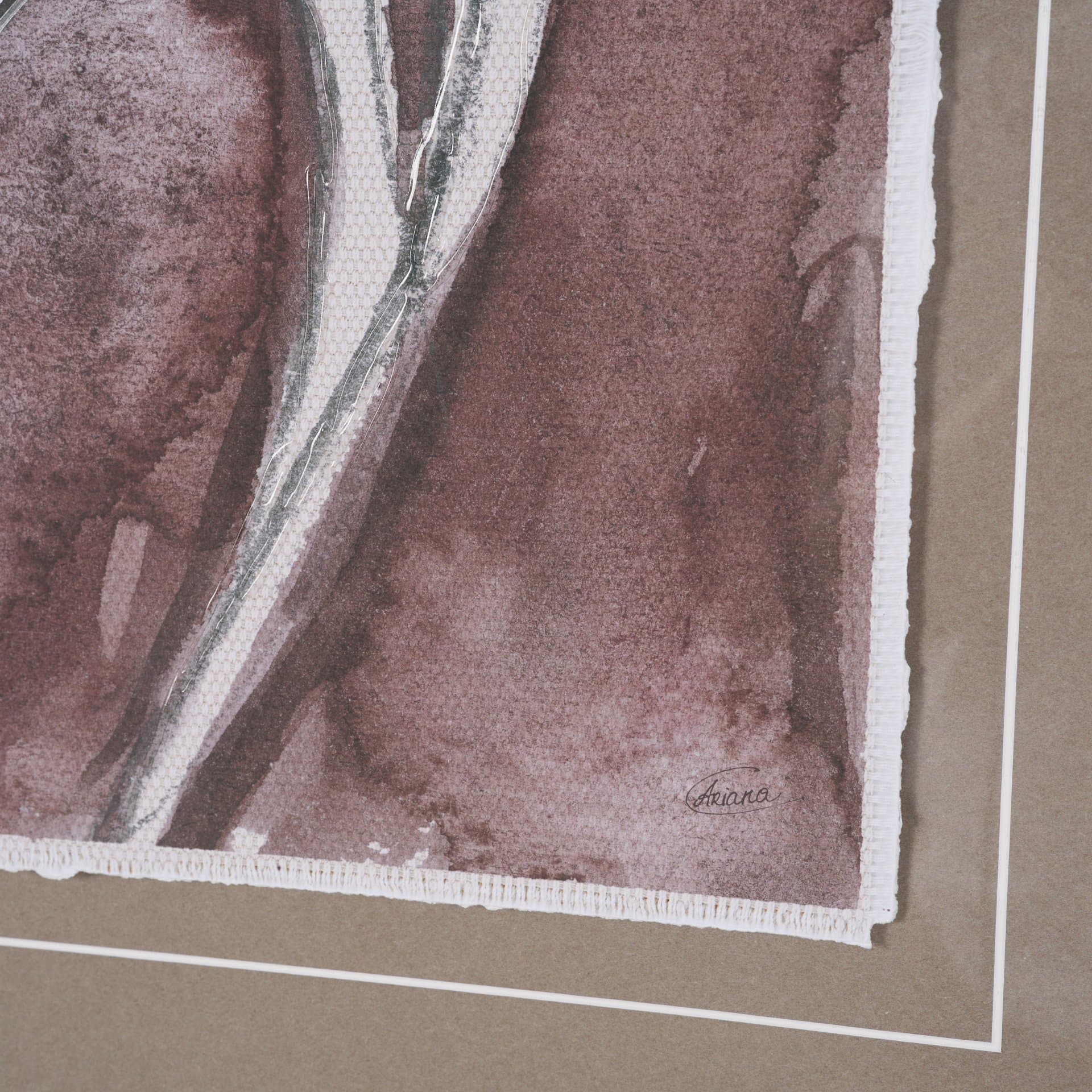 Tulip Bloom I by Mercana Studio Hand-Embellished Framed Artwork Matted under Glass — product photograph