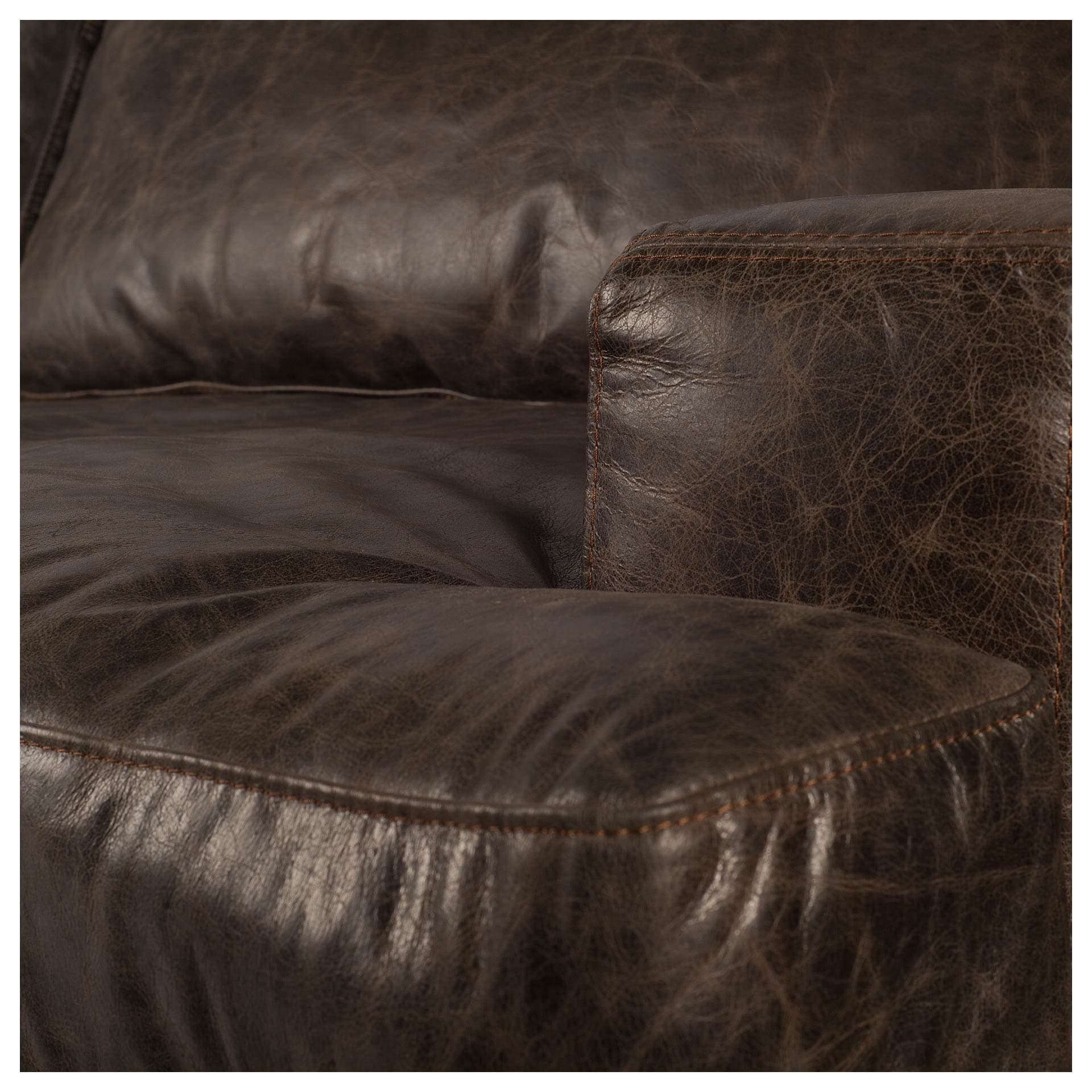 Colburne I Brown Leather Body Wood/Iron Frame Club Chair — product photograph
