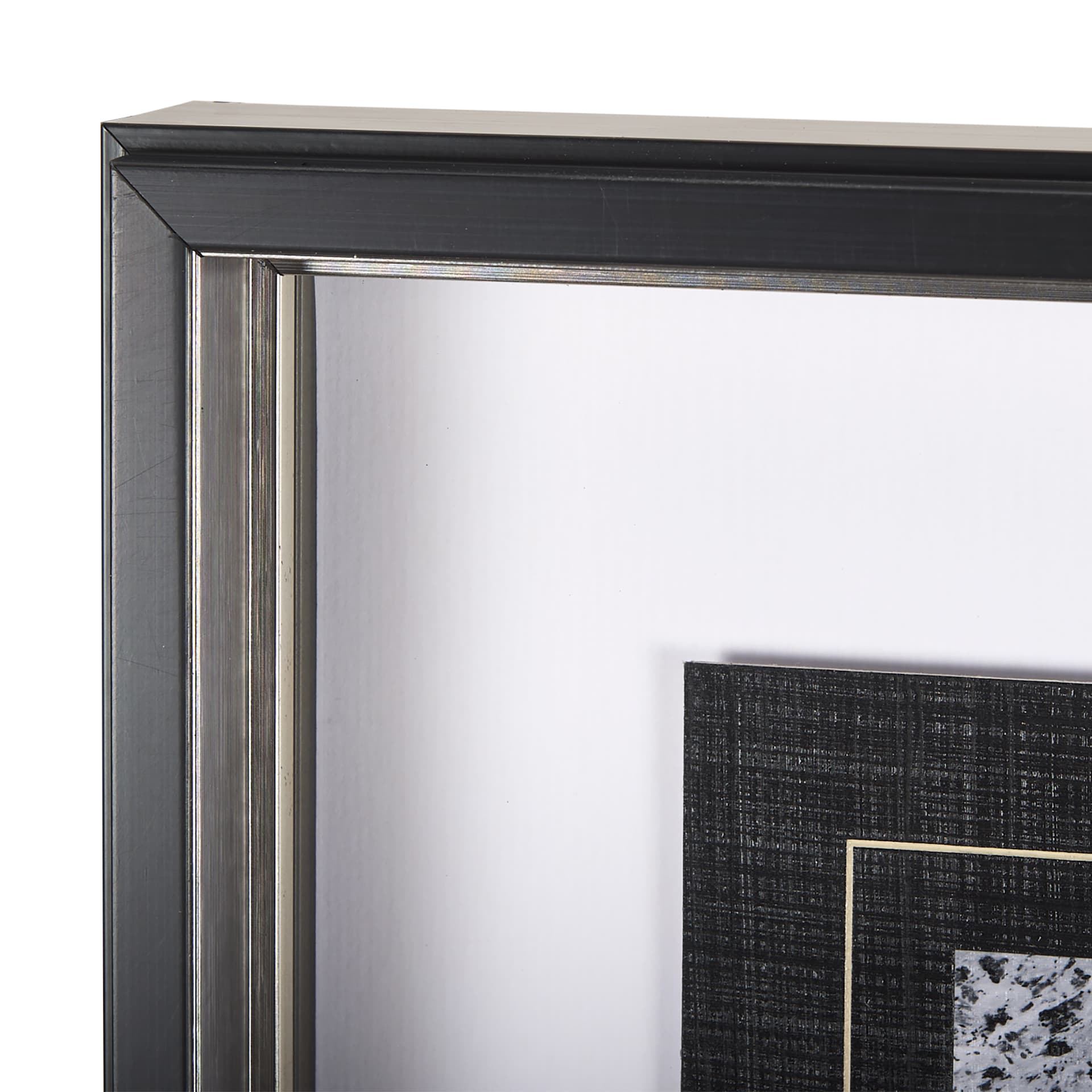 Black Composition II by Mercana Studio Hand Embellished Textured Framed Art Print Matted under Glass — product photograph