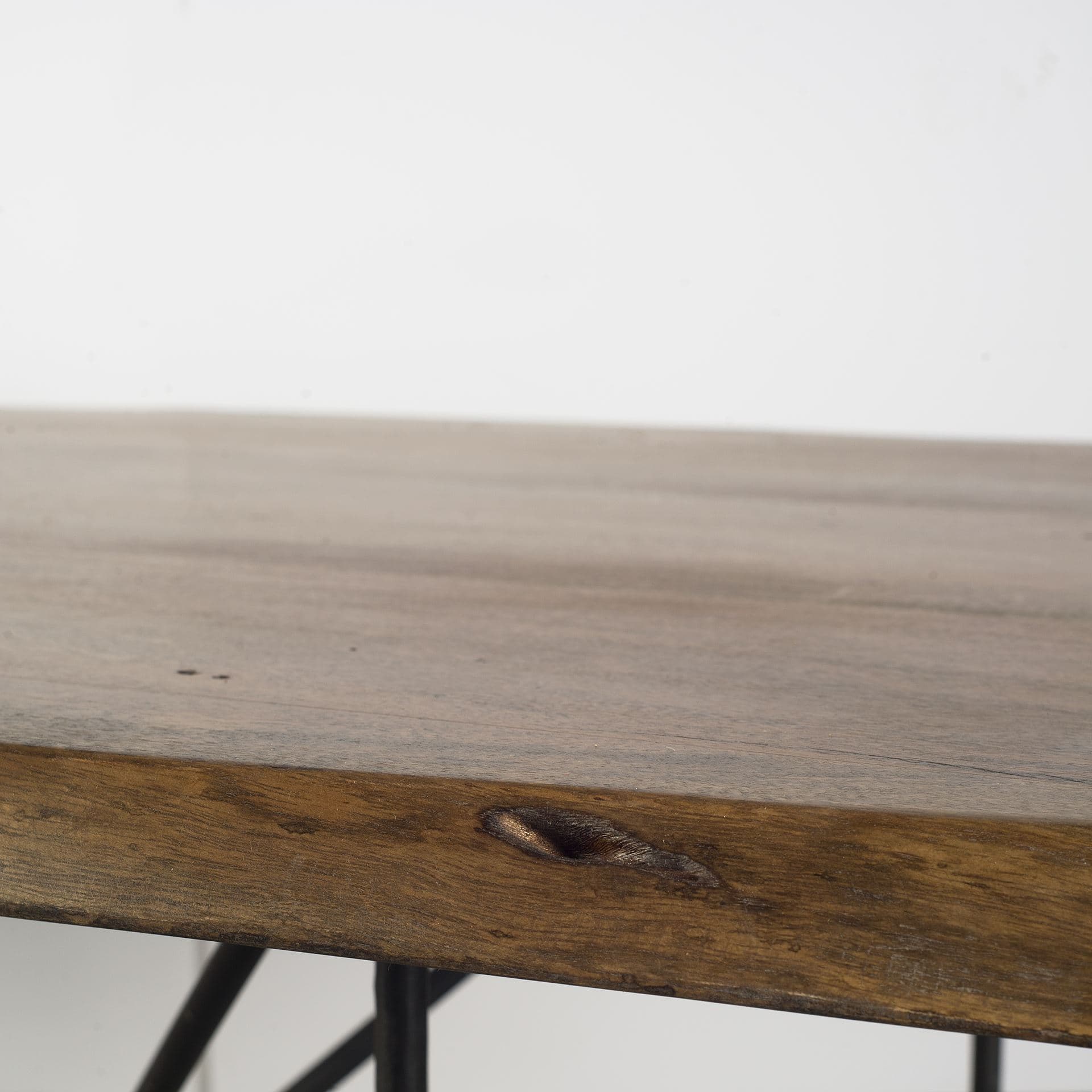 Papillion 84"L x 40"W Rectangular Dining Table | Modern | Natural Wood & Black Metal | Seats 8 — product photograph