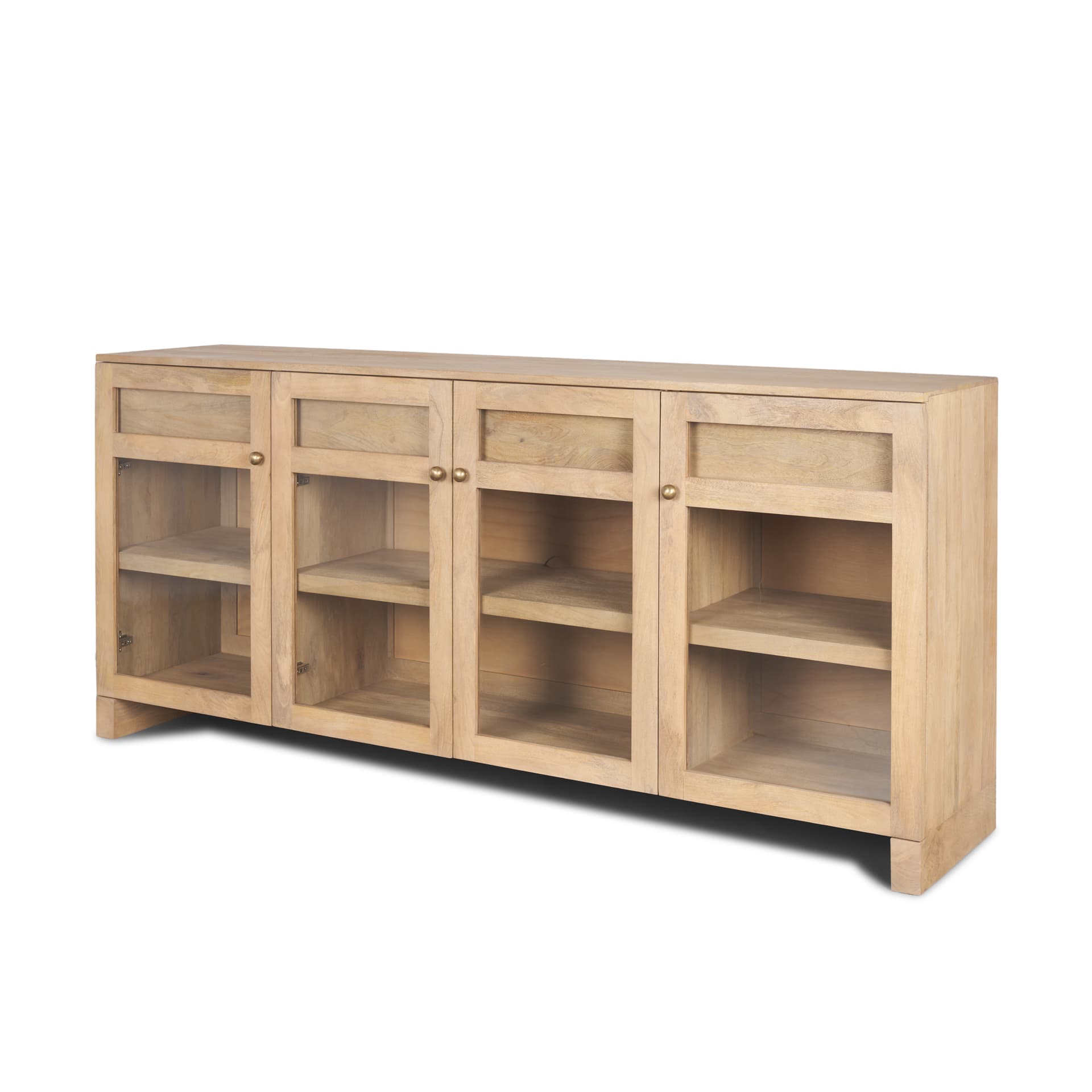 Suri Light Brown Wood w/ Glass Doors Sideboard — product photograph