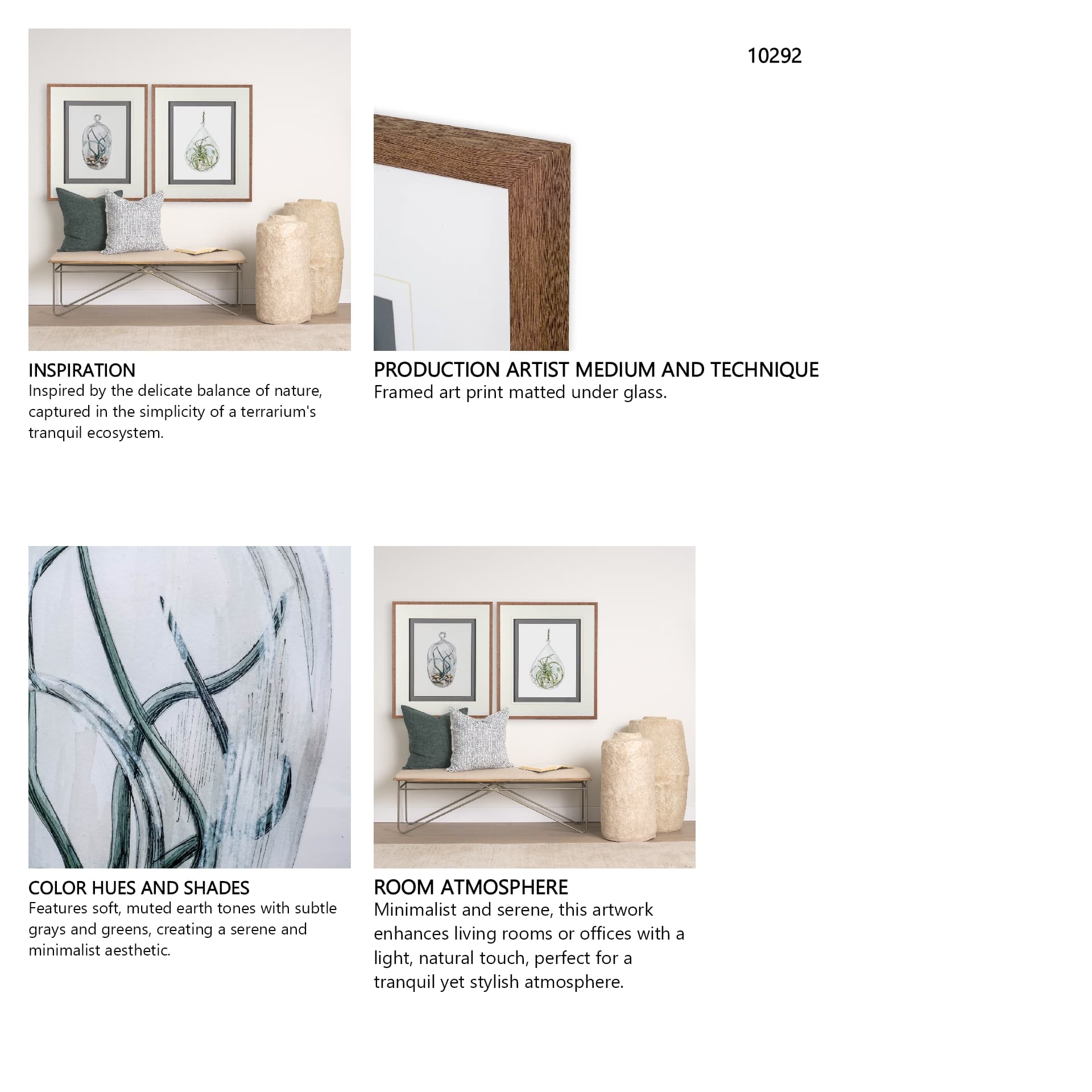 Air Plant 1 by Harvey, Brenna a Framed Art Print Matted under Glass — in a styled room