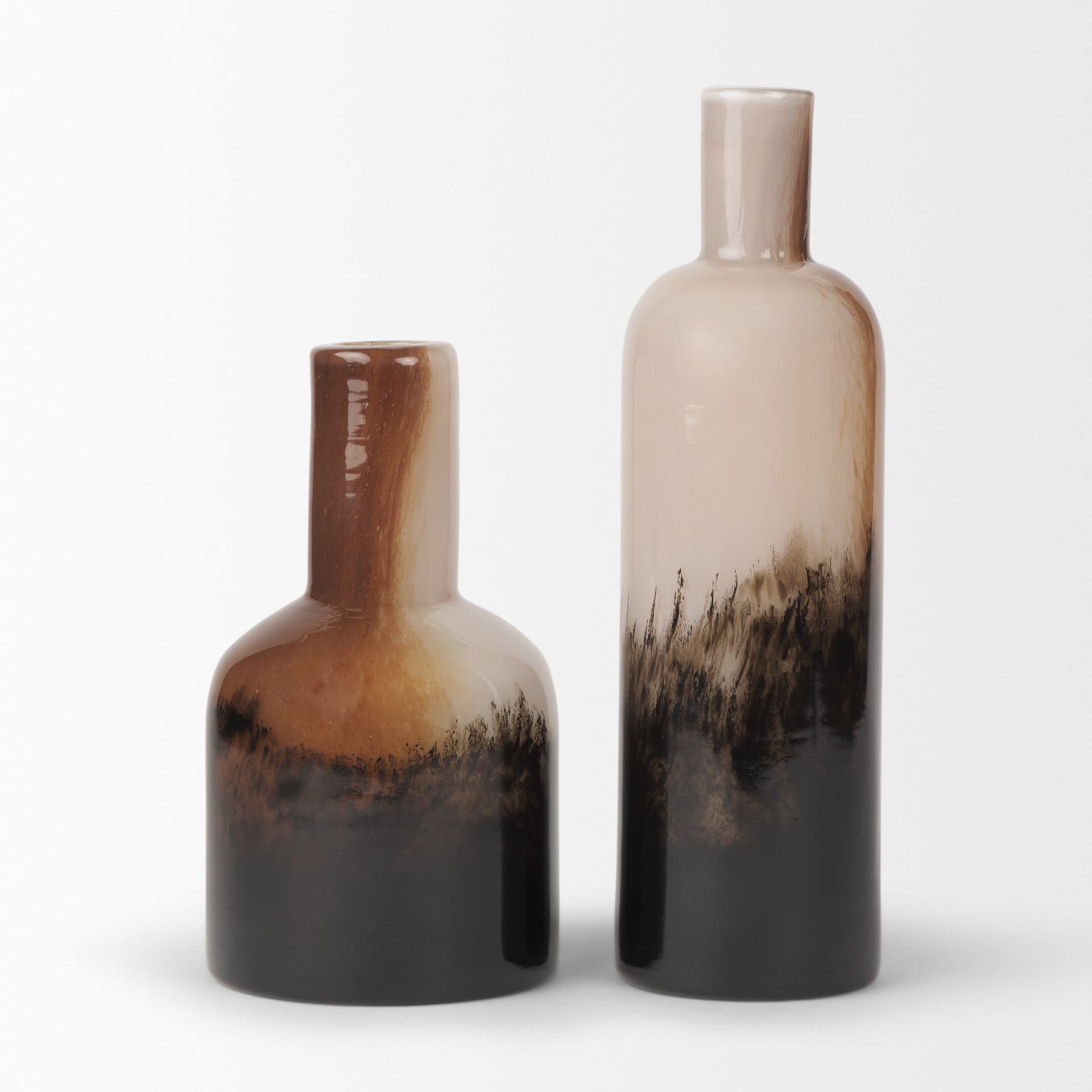 Marans Short Amber Multi-Color Glass Vase — product photograph