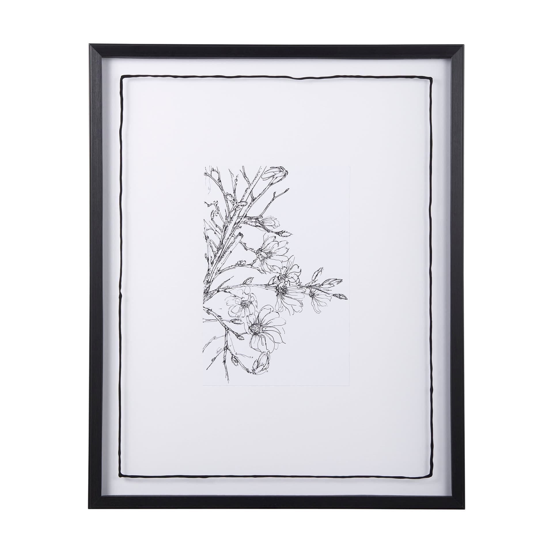Spring Blooming X by Mercana Studio a Hand Embellished Textured Framed Art Print Matted under Glass — product photograph