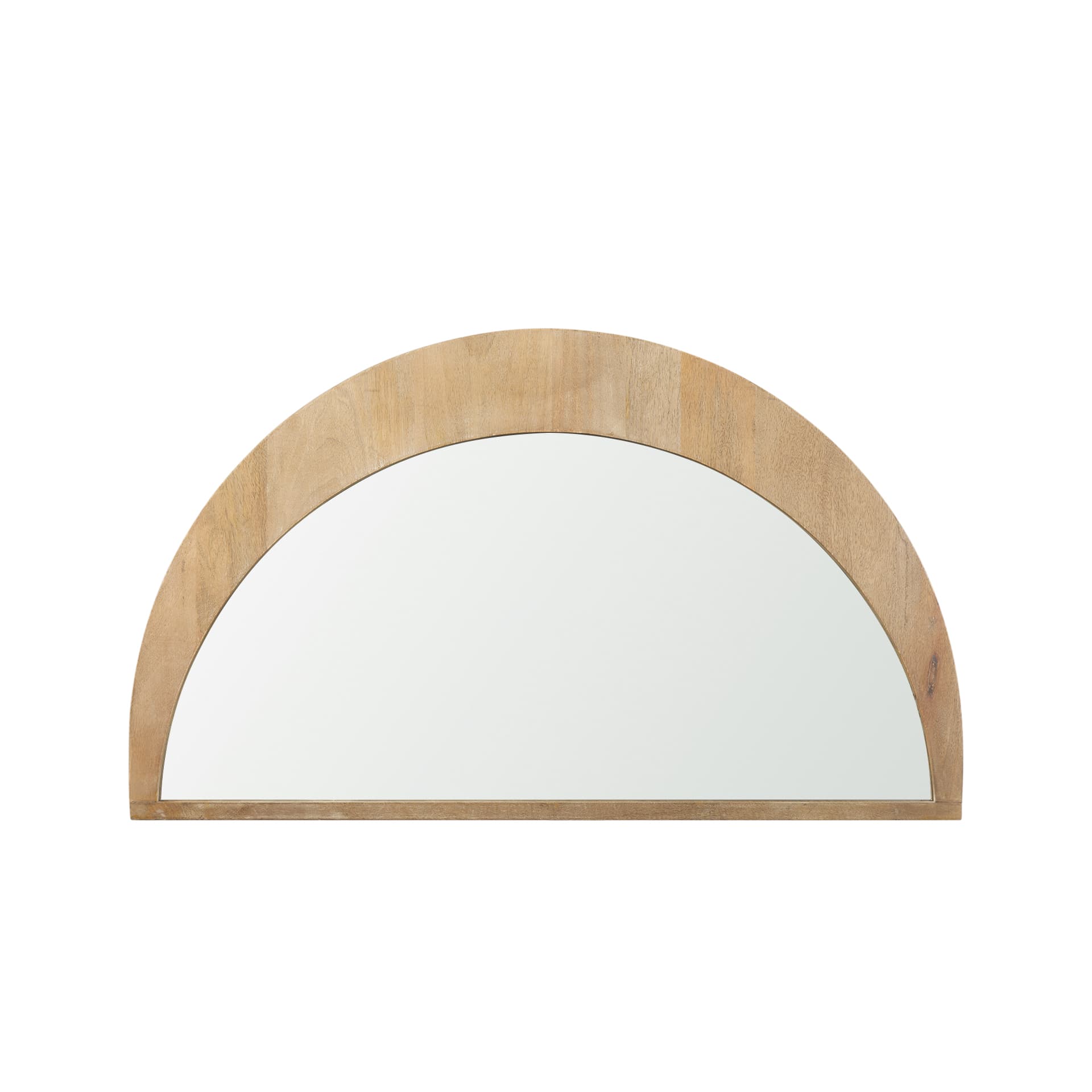 Celeste Light Brown Wood Small Mirror — product photograph