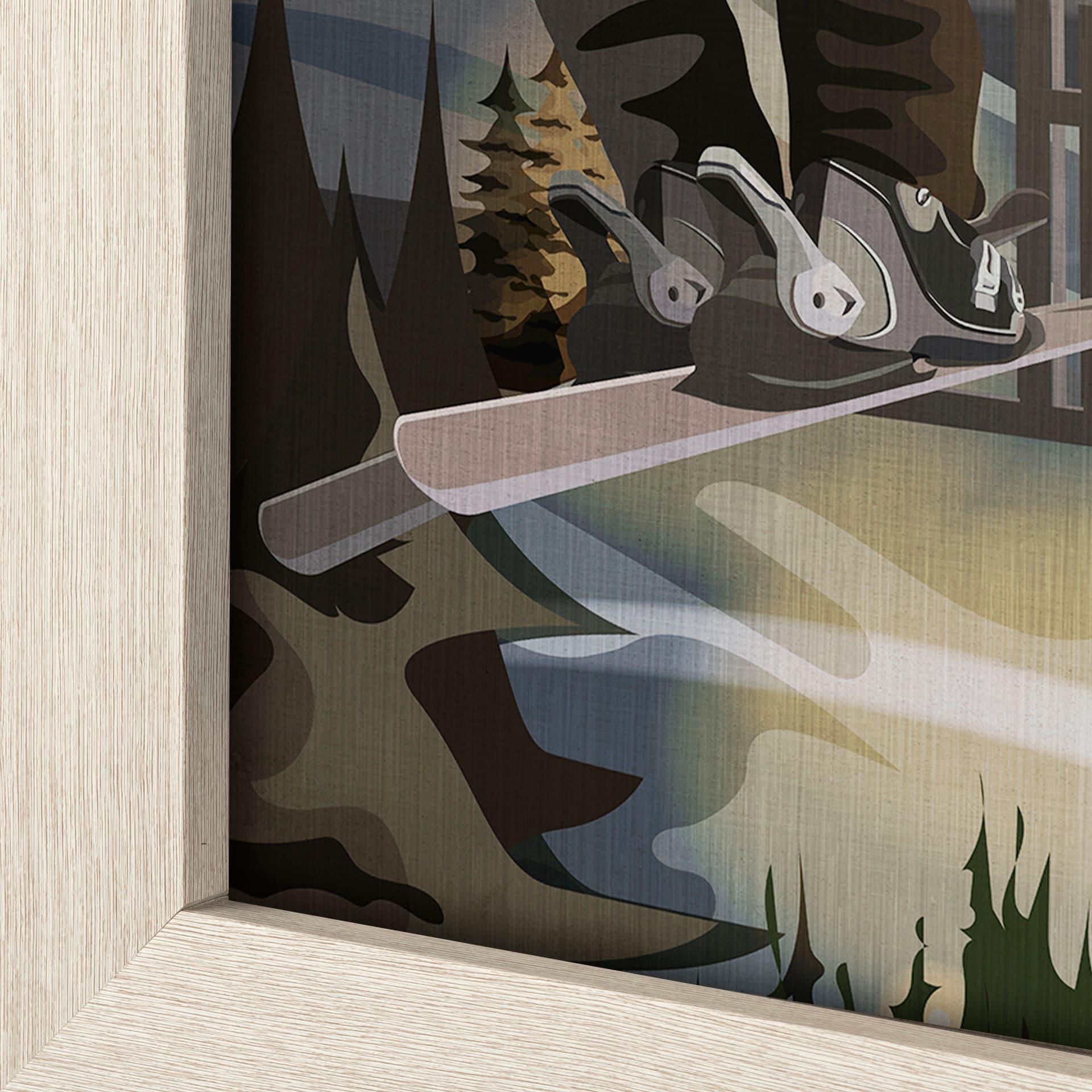 Tremblant Go Canada (L) by Mercana Studio a Hand Embellished Decograph Framed Art Print — product photograph