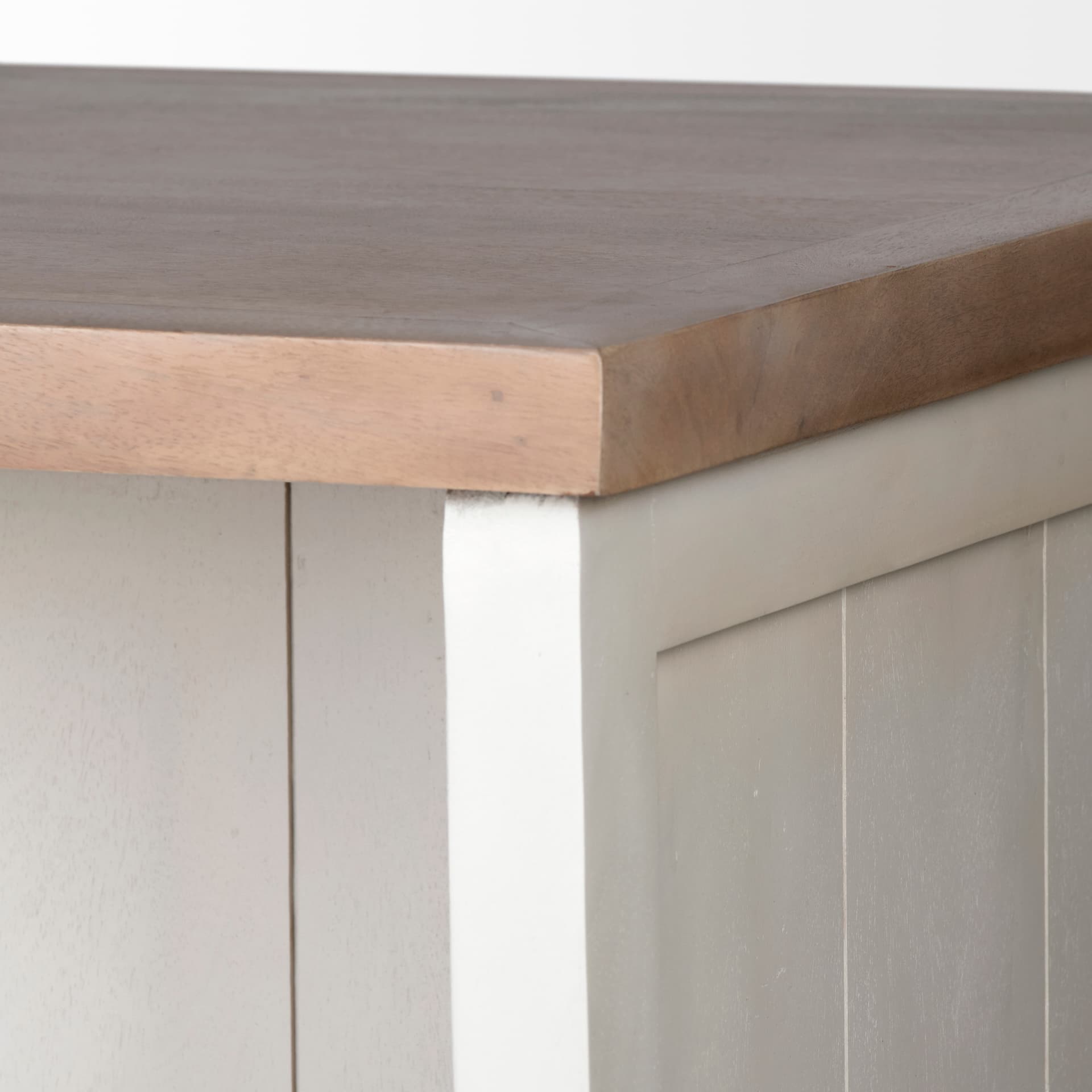 Fairview II White and Brown Two-Tone Stain Solid Wood Kitchen Island — product photograph
