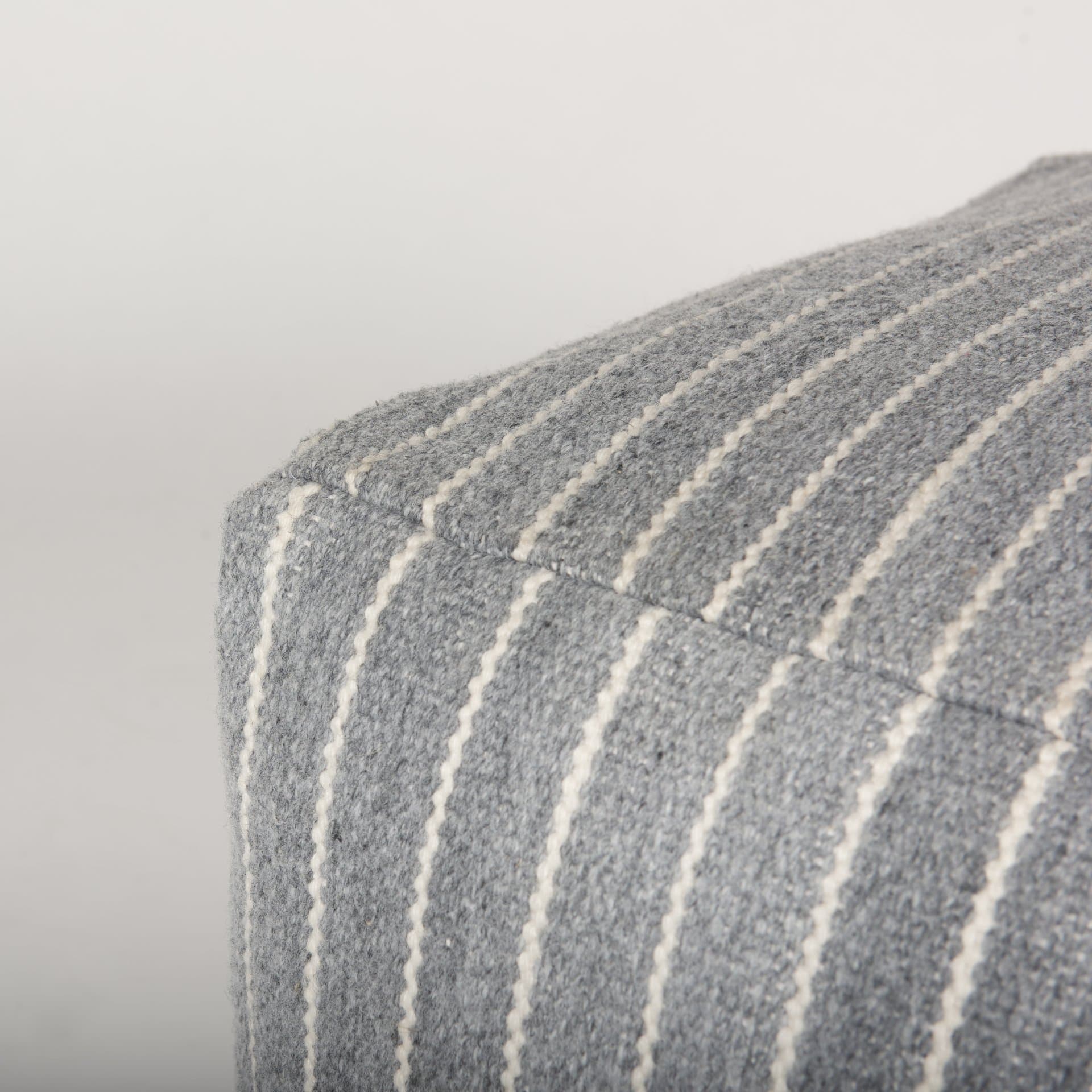 Kensie Large Blue Striped Pouf — product photograph