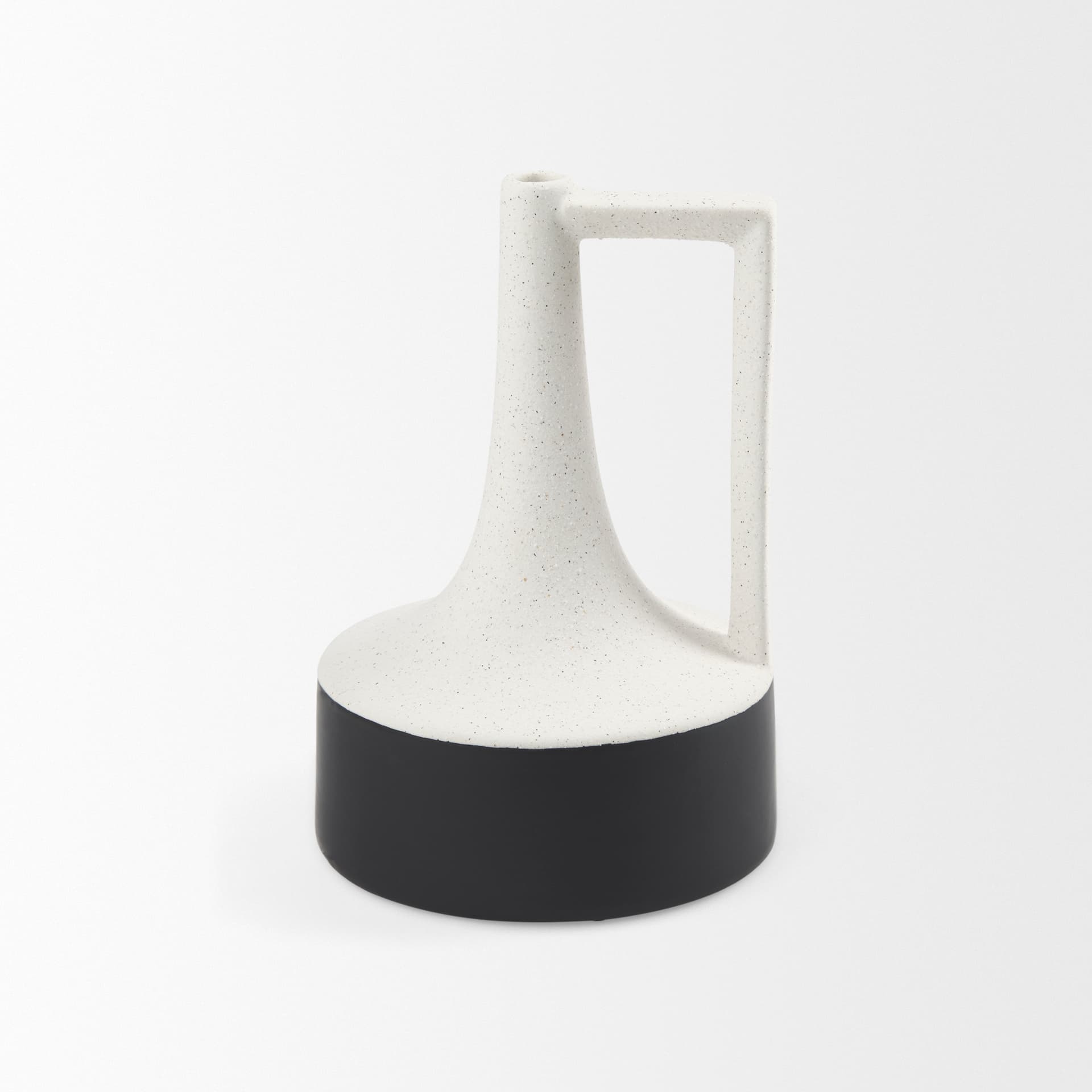 Burton 11.6H Medium White and Black Ceramic Jug Vase — product photograph