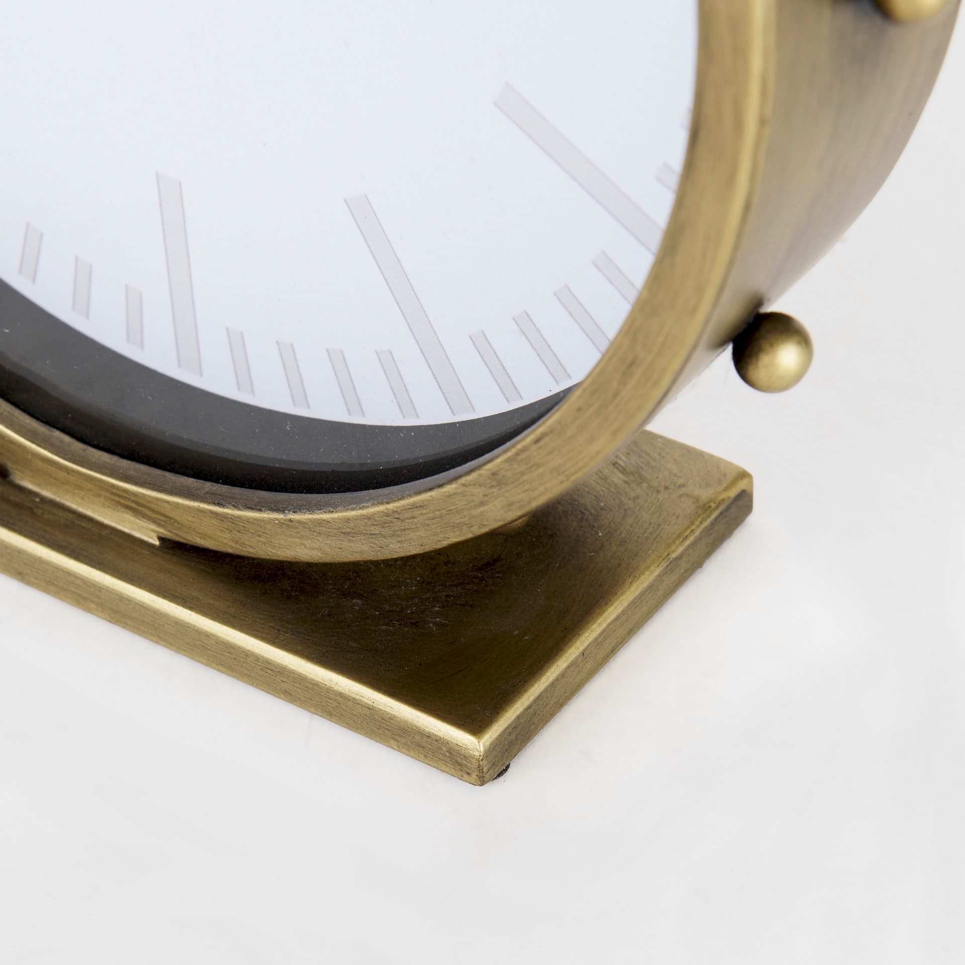 Marian 11.0L x 3.1W x 11.0H Gold Metal W/Studs Round Table Clock — product photograph