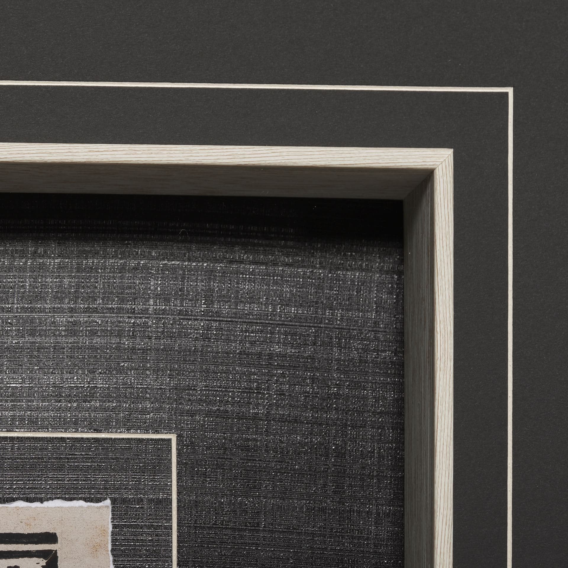 Linocut III by Mercana Studio a Hand Embellished Textured Framed Art Print Matted under Glass — product photograph