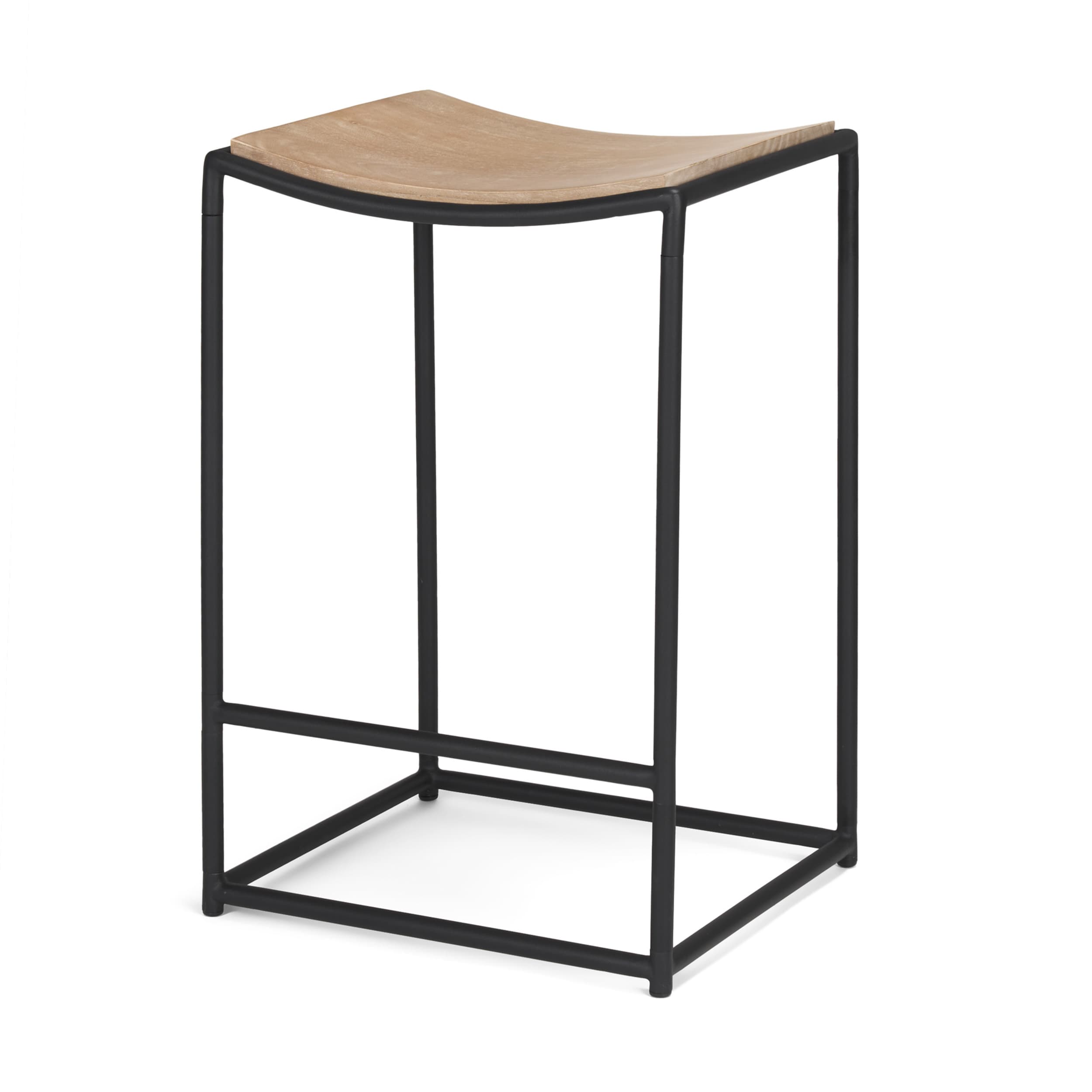 Taniel Backless 26in Seat Counter Stool | Light Brown Metal w/ Metal — product photograph