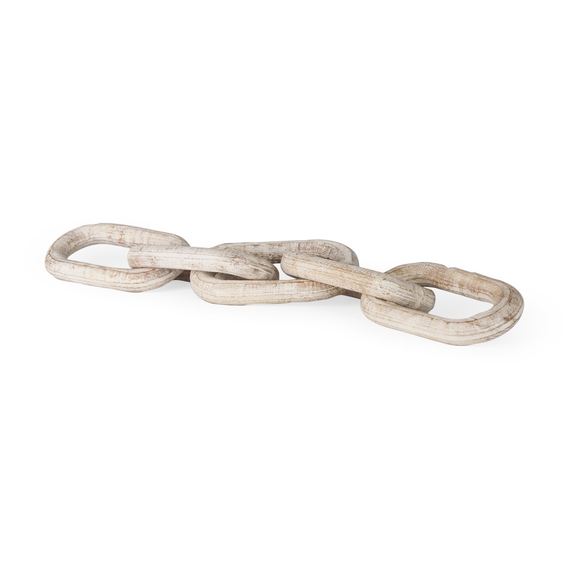 Alix 29.0L x 5.0W x 5.0H Beige Wooden Link Chain Decorative Object — product photograph