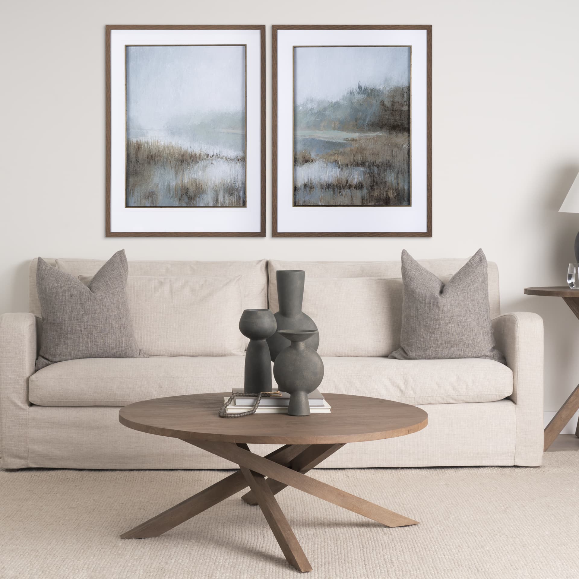 Misty Day I by Mercana Studio a Hand Embellished Textured Framed Art Print Matted under Glass — in a styled room