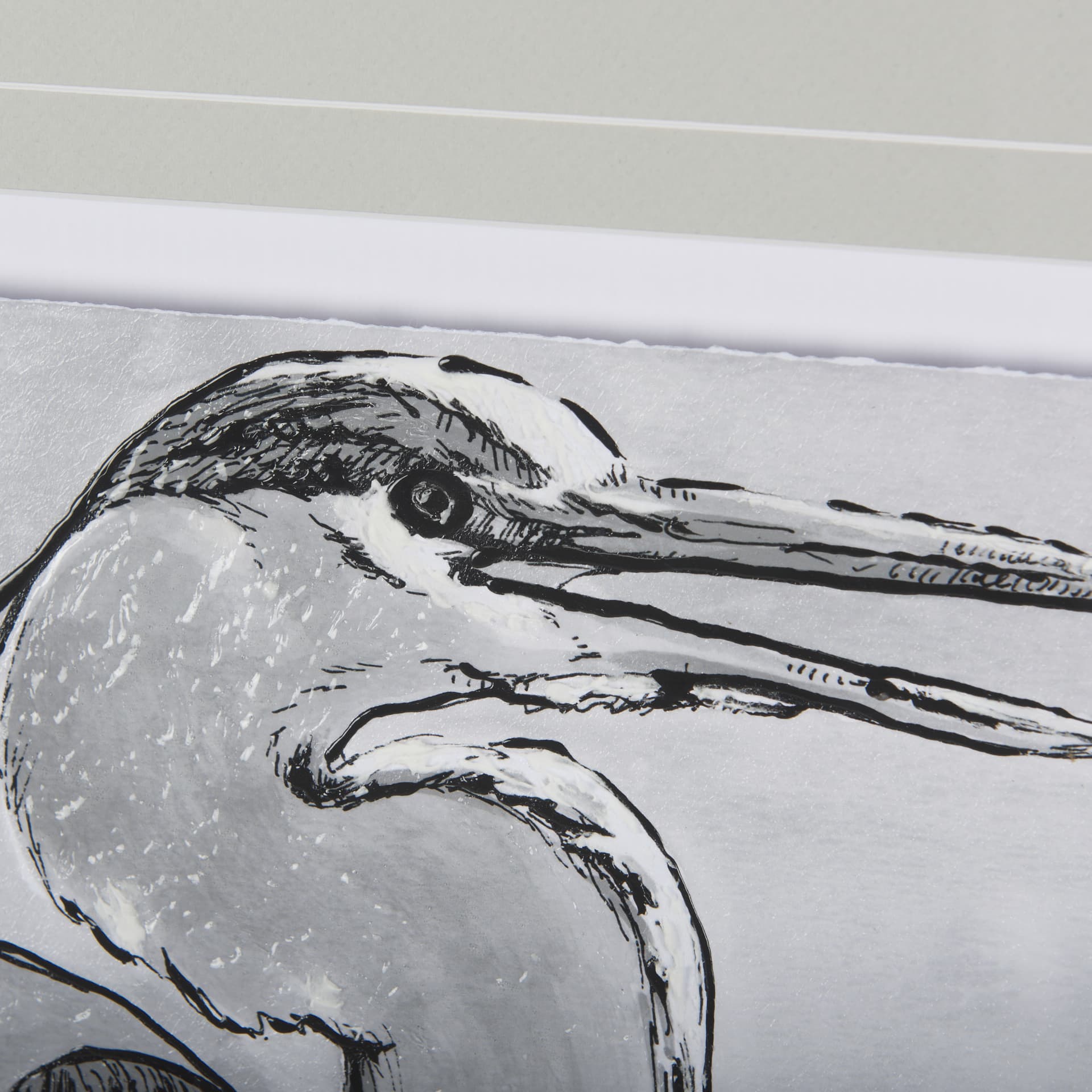 Bird Portrait Sketch I by Mercana Studio Hand Embellished Framed Art Print Matted under Glass — product photograph