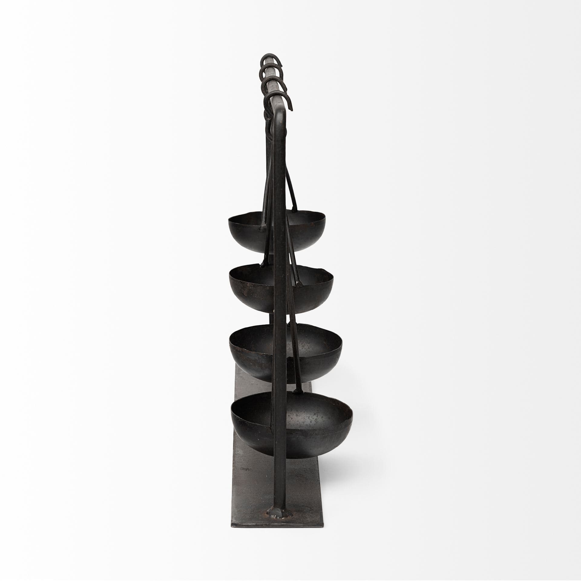 Enos 19L x 3W Black Metal 4 Bowl Ancient Spice Market Decorative Display — product photograph