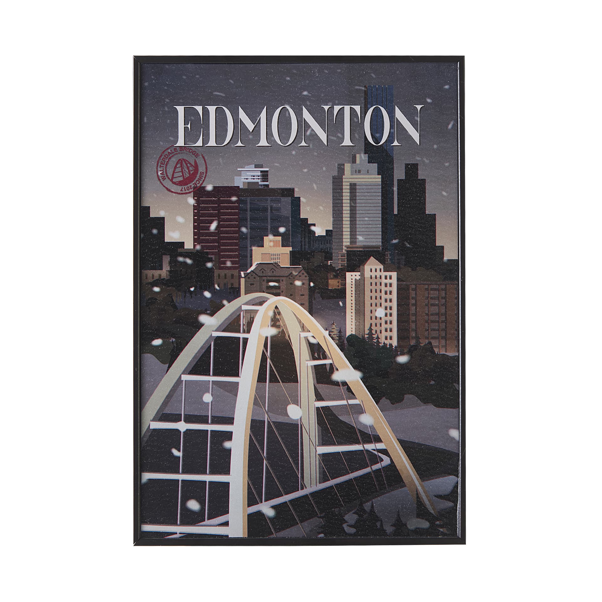 Edmonton Go Canada (SM) by Mercana Studio a Hand Embellished Decograph Framed Art Print — product photograph