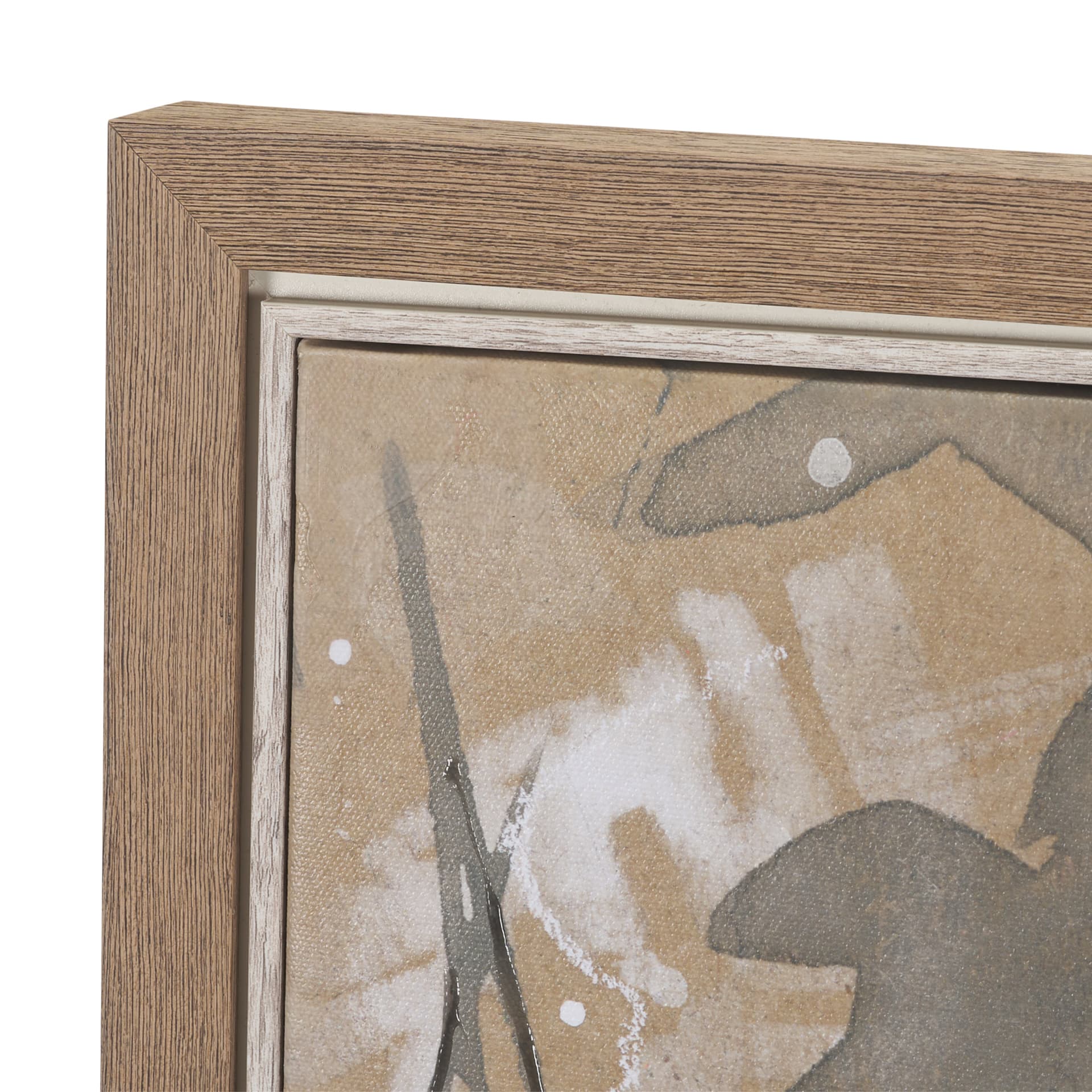 White Wisteria I by Mercana Studio Hand-Embellished Textured Framed Canvas Artwork — product photograph