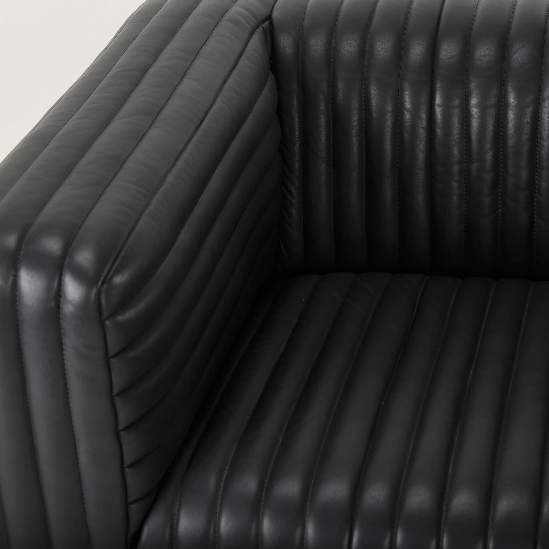 Ricciardo Black Leather Upholstered Arm Chair — product photograph