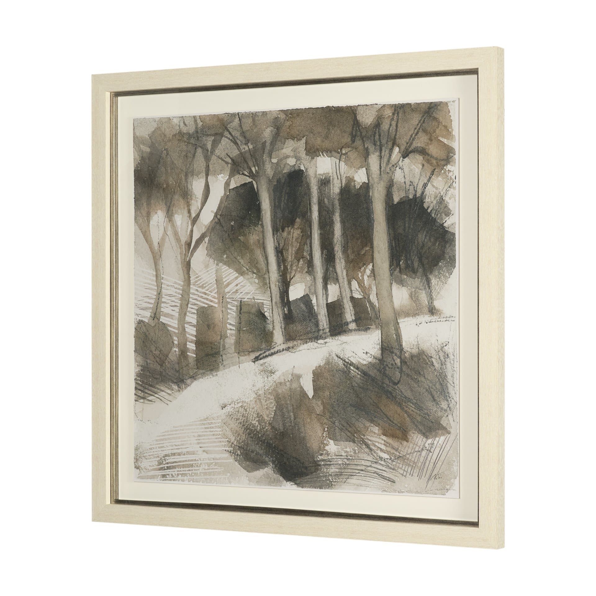 Deer Trail II by Mercana Studio Hand Embelished Textured Framed Artwork Matted under Glass — product photograph