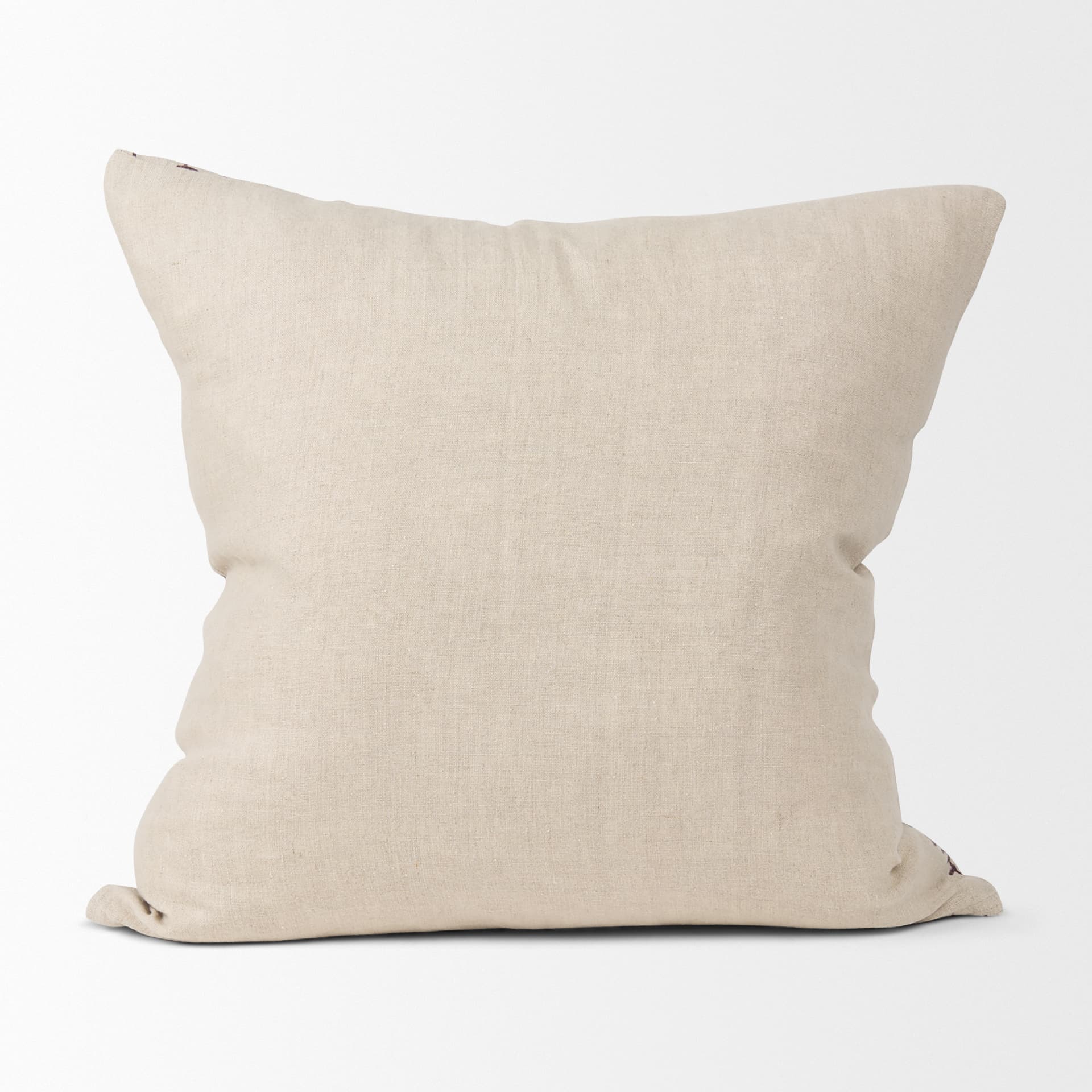 Jenna 22x22 Beige w/ Merlot Print Linen Square Decorative Pillow Cover — product photograph
