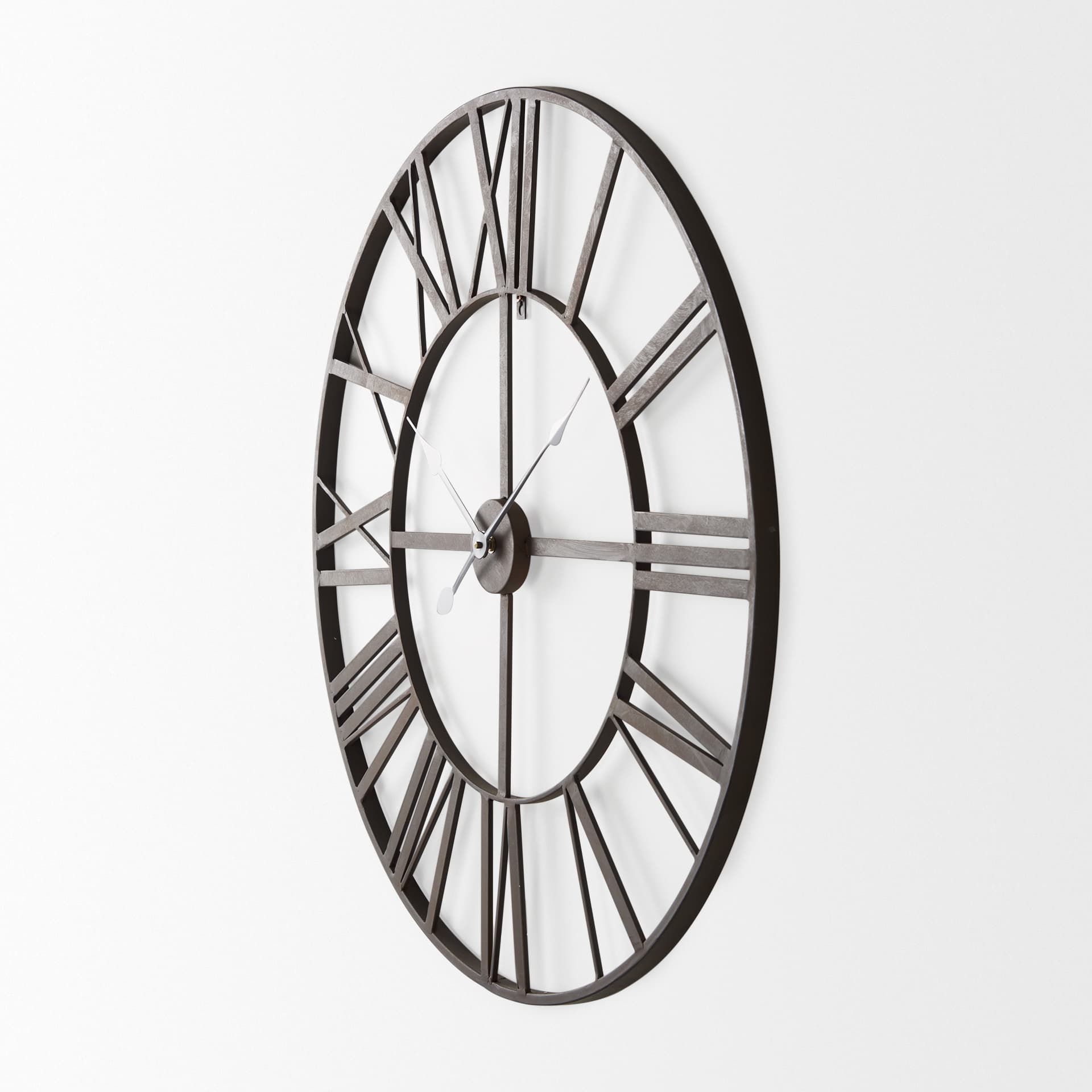 Pender 29.9L x 1.8W x 29.9H Black Iron Round Wall Clock — product photograph