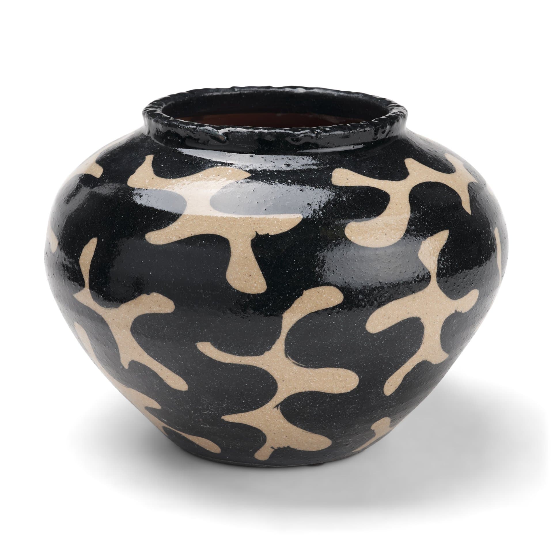 Bosma Black and Cream Ceramic Urn — product photograph