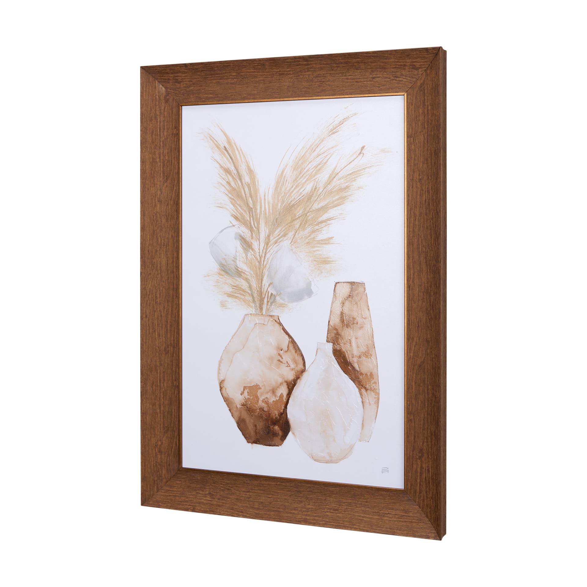 Vase Gray Pods by Mercana Studio a Hand Embellished Textured Framed Art Print — product photograph