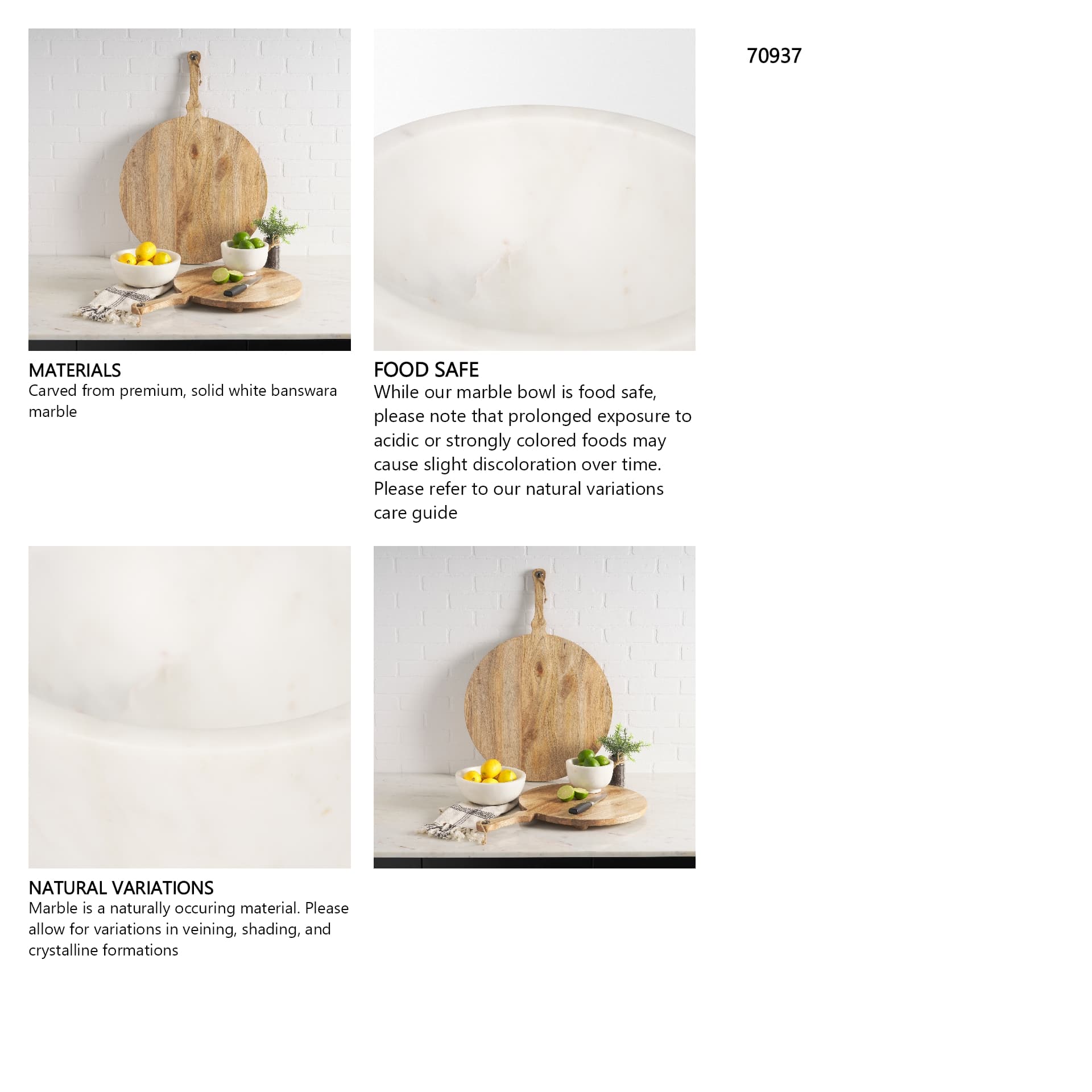 Katora Small Premium Solid White Marble Bowl — in a styled room