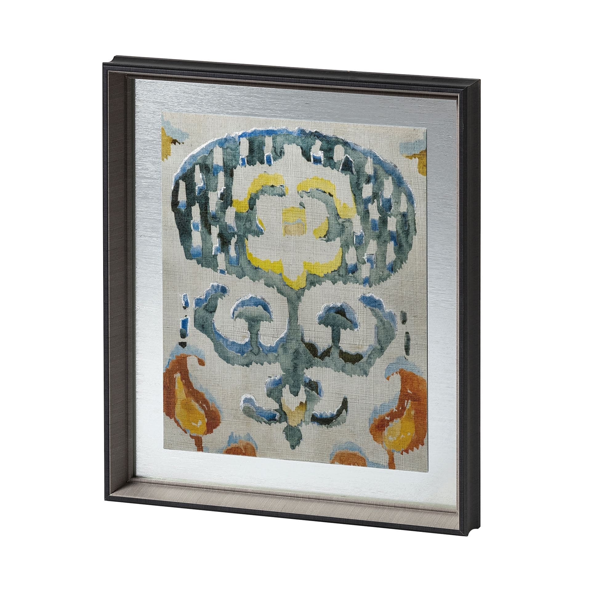 Bohemian Ikat I by Chariklia Zarris a Hand Embellished Textured Framed Art Print Matted under Glass — product photograph