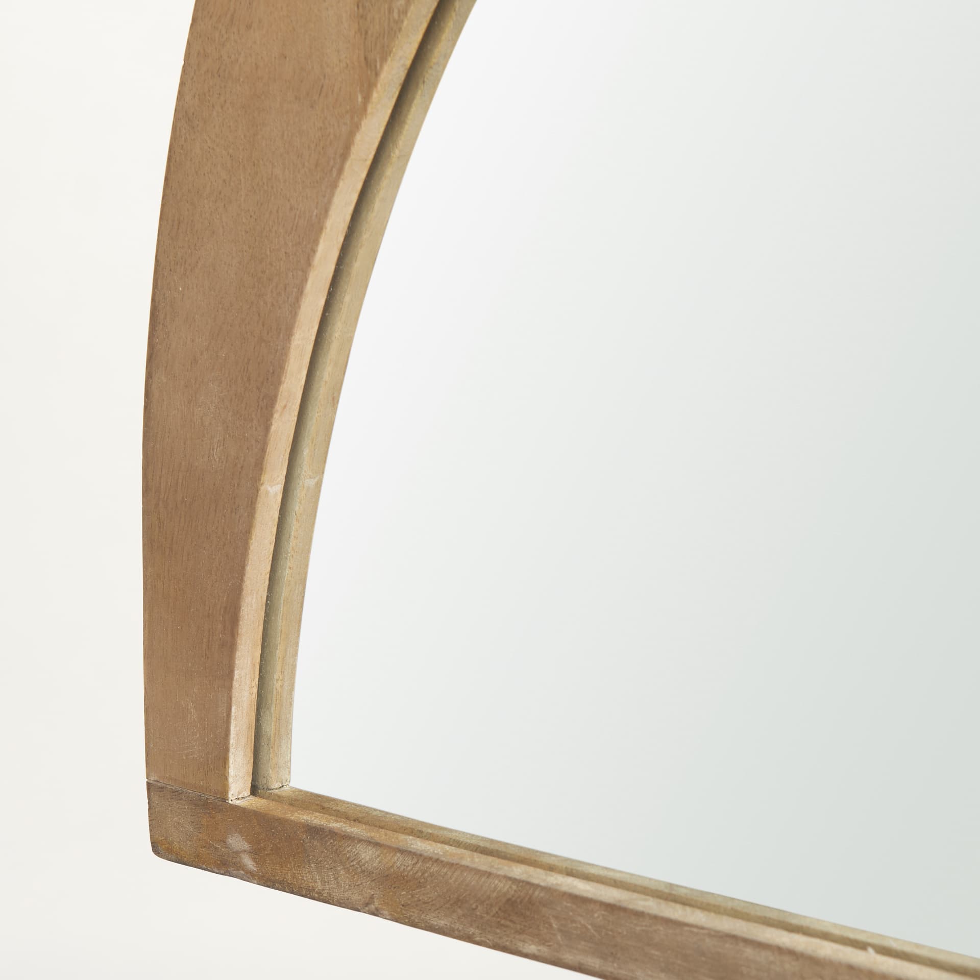 Celeste Light Brown Wood Small Mirror — product photograph
