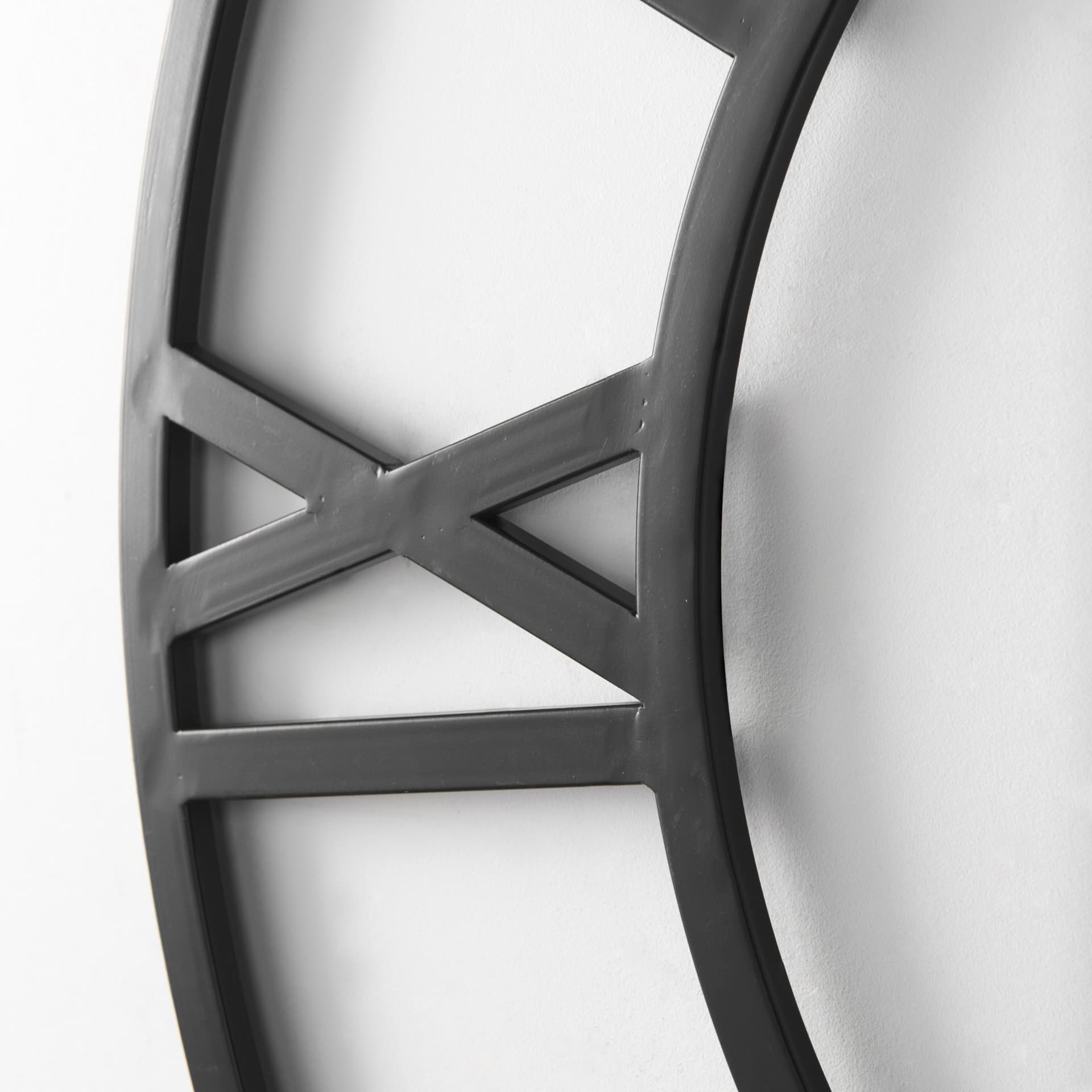 Stoke 42" Round Black Iron Wall Clock — product photograph