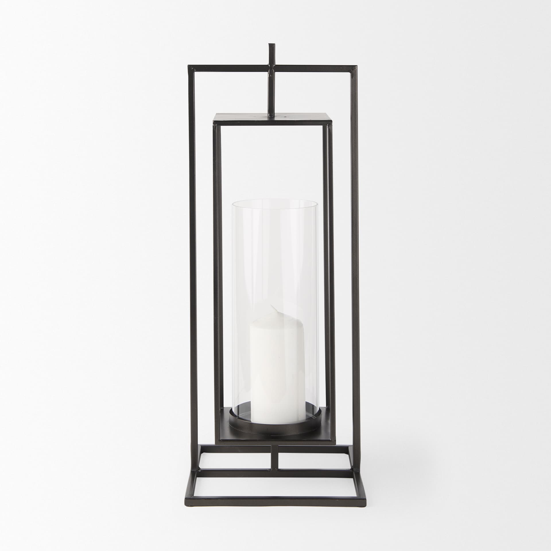 Albus I Large Black Metal Rectangular Table Candle Holder — product photograph
