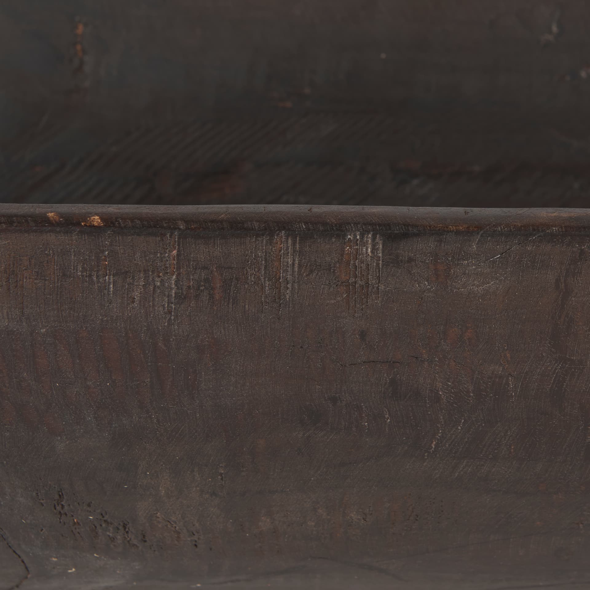 Athena Extra Large Oblong Black-Brown Reclaimed Wood Bowl — product photograph